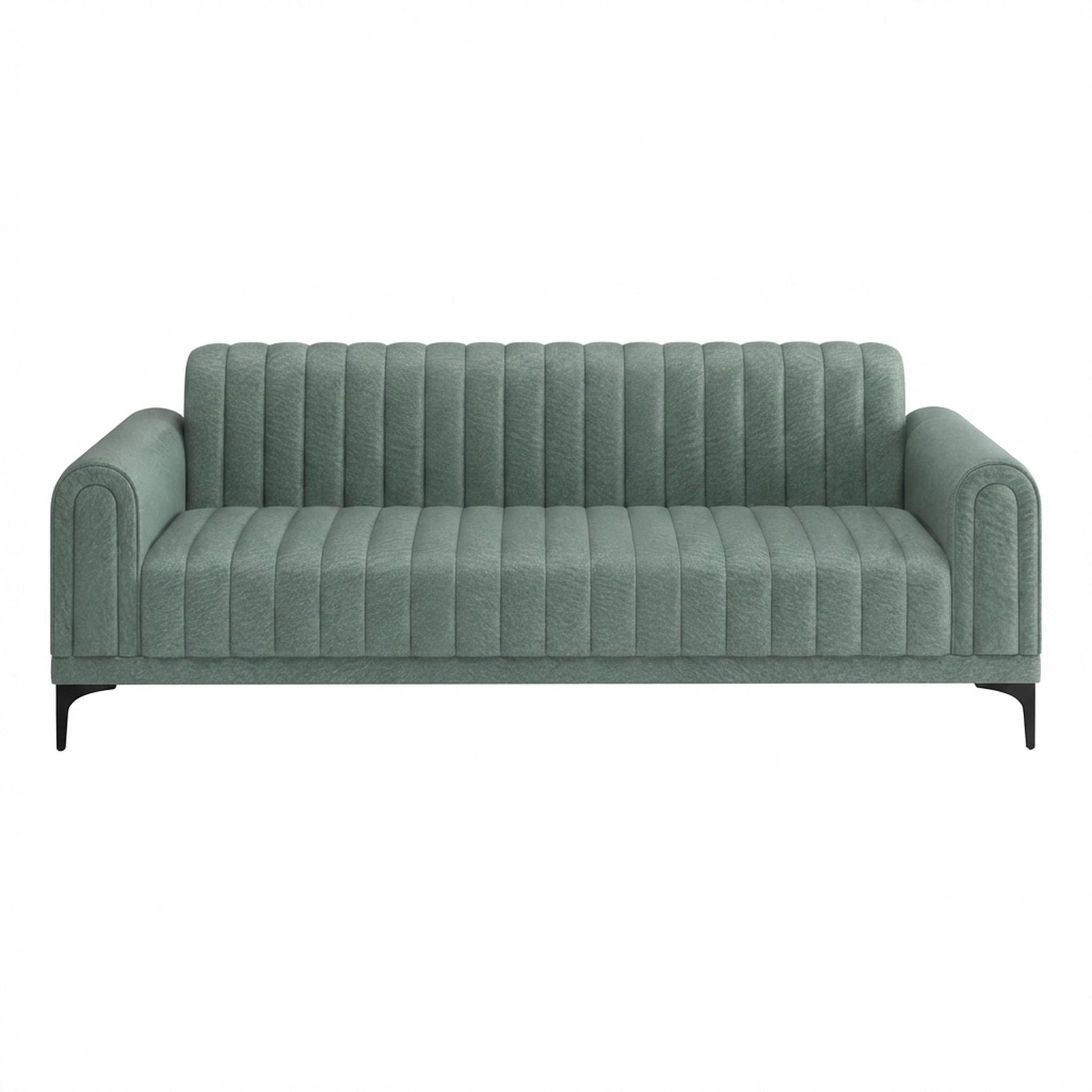 Hayden Home Premium New York 3 Seater Sofa, Matt Black Leg, Premium Mint Green Upholstery