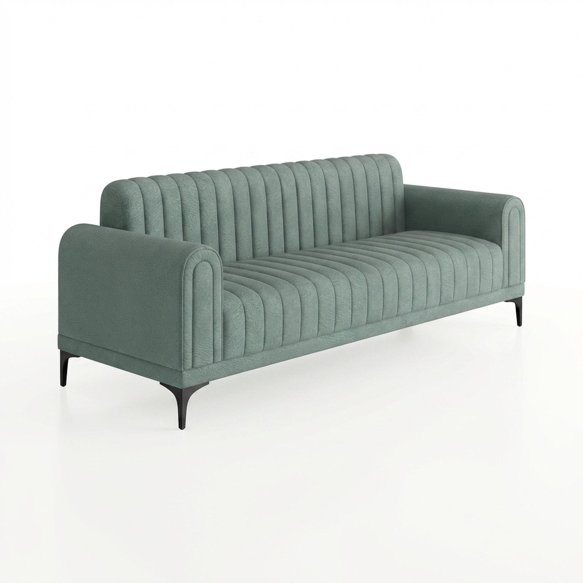 Hayden Home Premium New York 3 Seater Sofa, Matt Black Leg, Premium Mint Green Upholstery