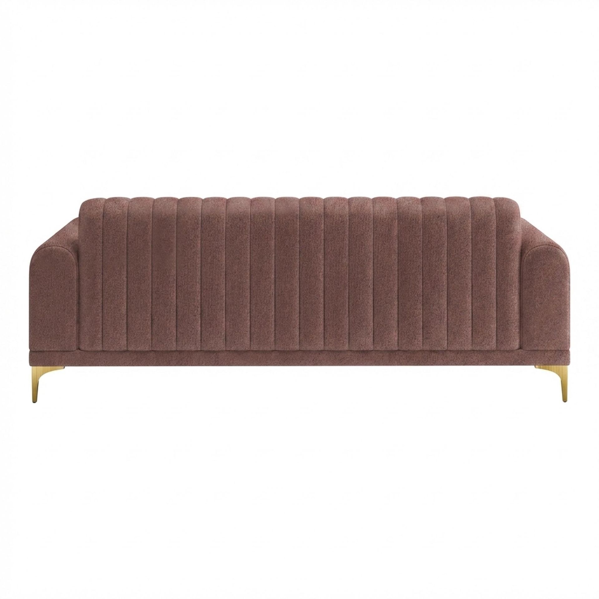 Hayden Home Premium New York 3 Seater Sofa, PVD Brushed Gold Leg, Premium Ballet Pink Upholstery