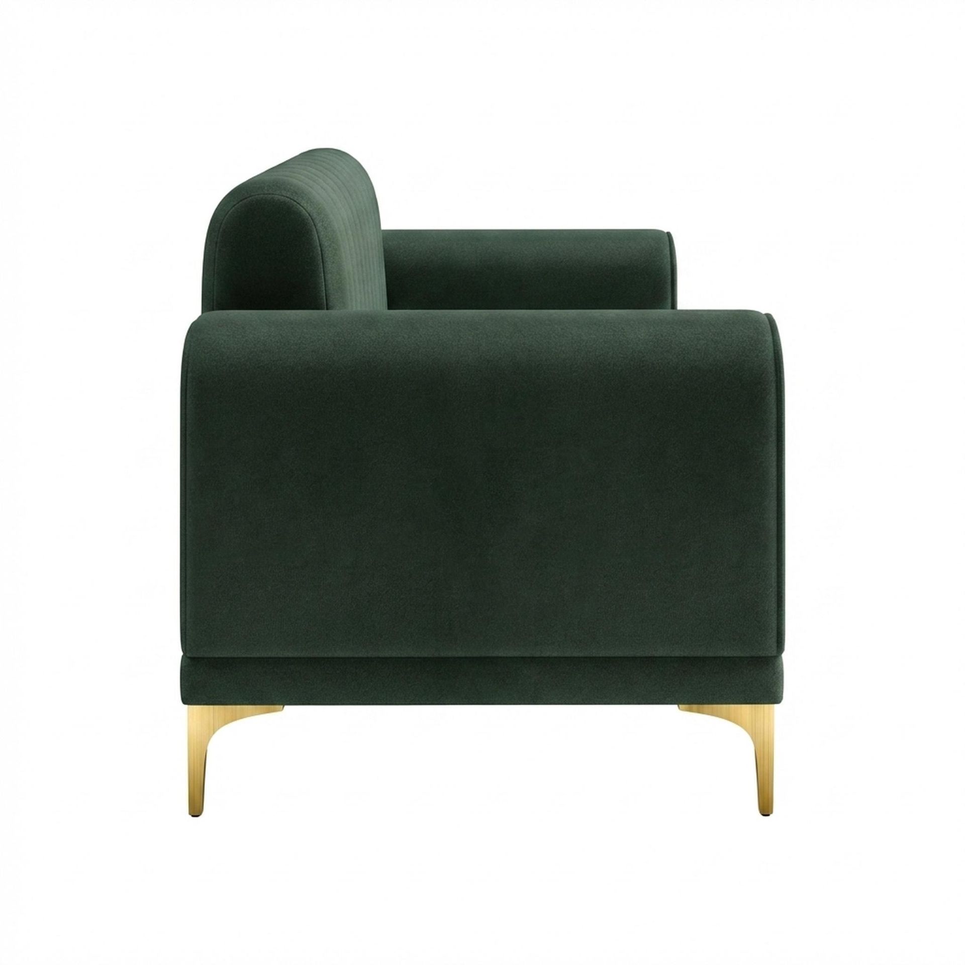 Hayden Home Premium New York 2 Seater Sofa, PVD Brushed Gold Leg, Premium Powder Green Upholstery