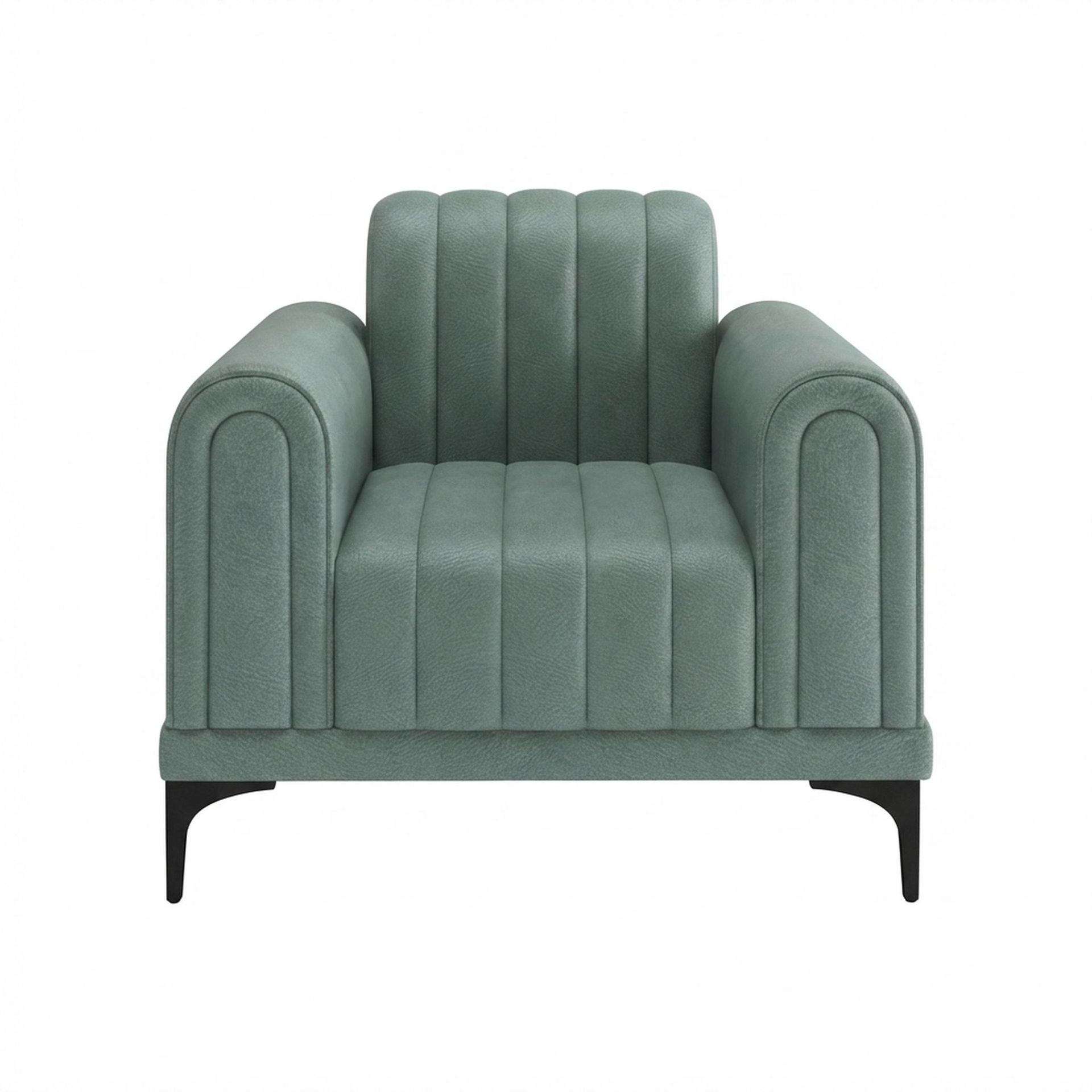 Hayden Home Premium New York 1 Seater Sofa, Matt Black Leg, Premium Mint Green Upholstery
