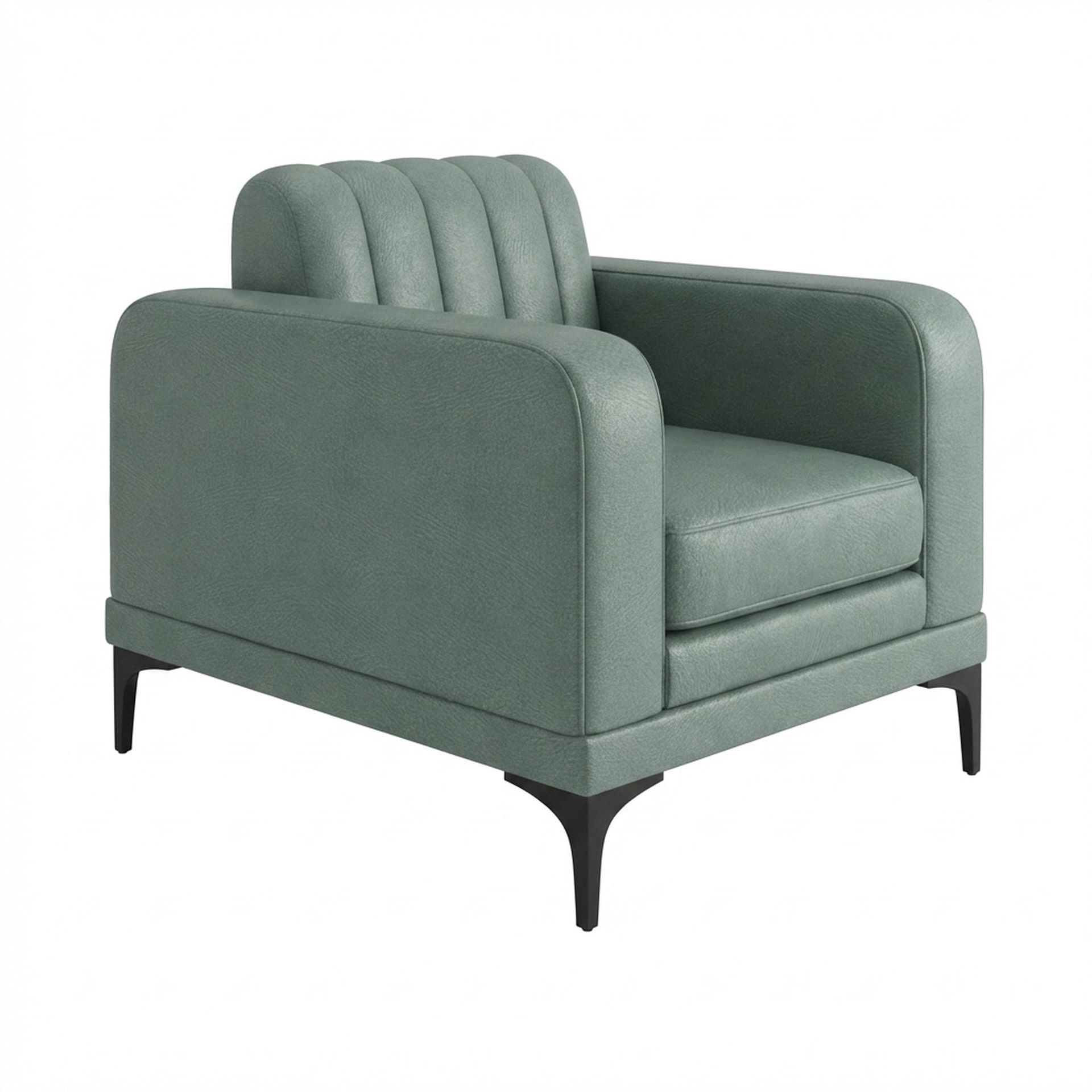 Hayden Home Premium New York 1 Seater Sofa, Matt Black Leg, Premium Mint Green Upholstery