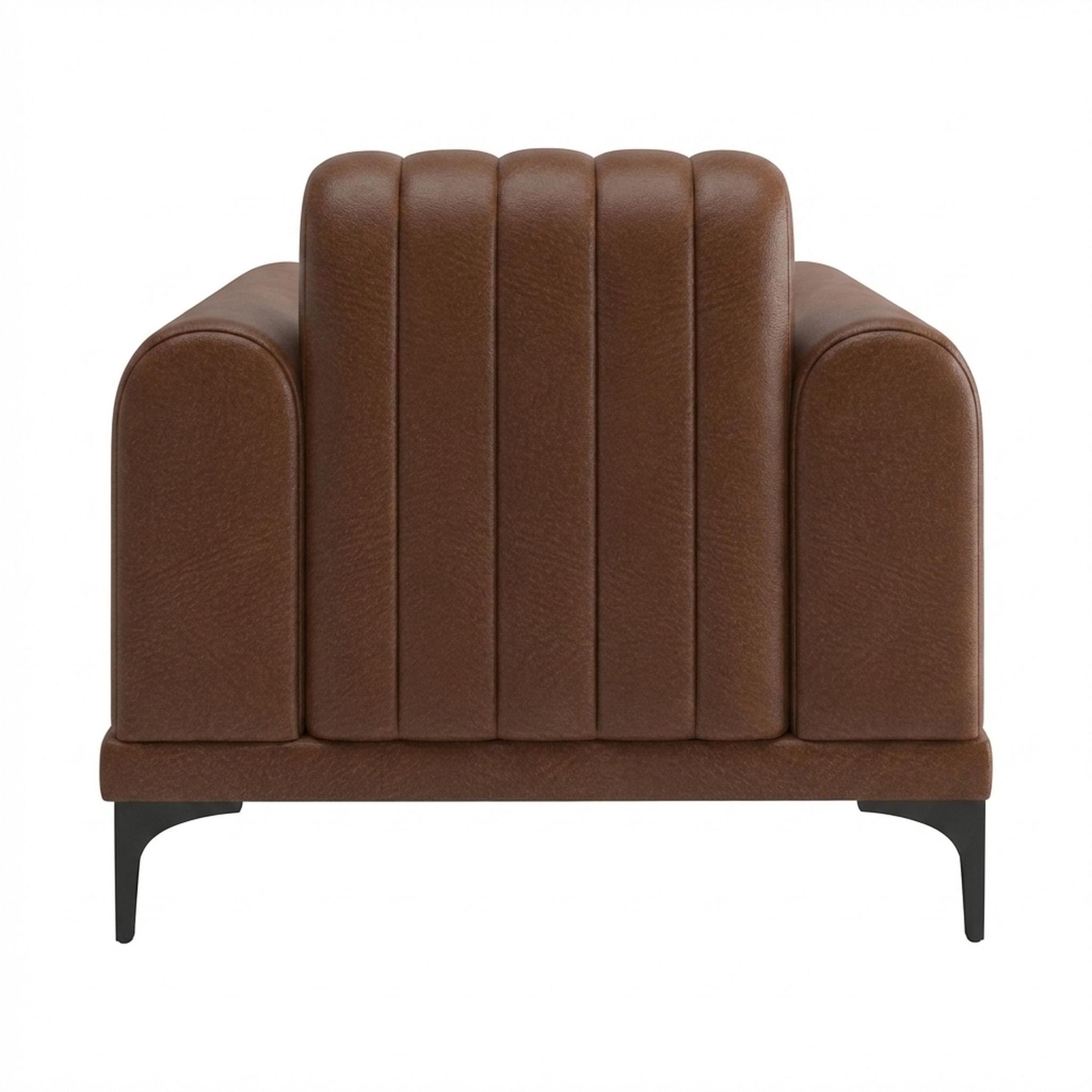 Hayden Home Premium New York 1 Seater Sofa, Matt Black Leg, Premium Rust Orange Upholstery