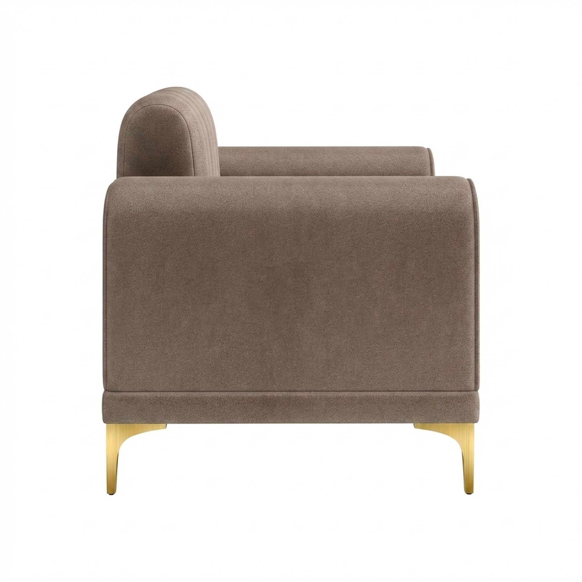 Hayden Home Premium New York 1 Seater Sofa, PVD Brushed Gold Leg, Essential Biscuit Upholstery