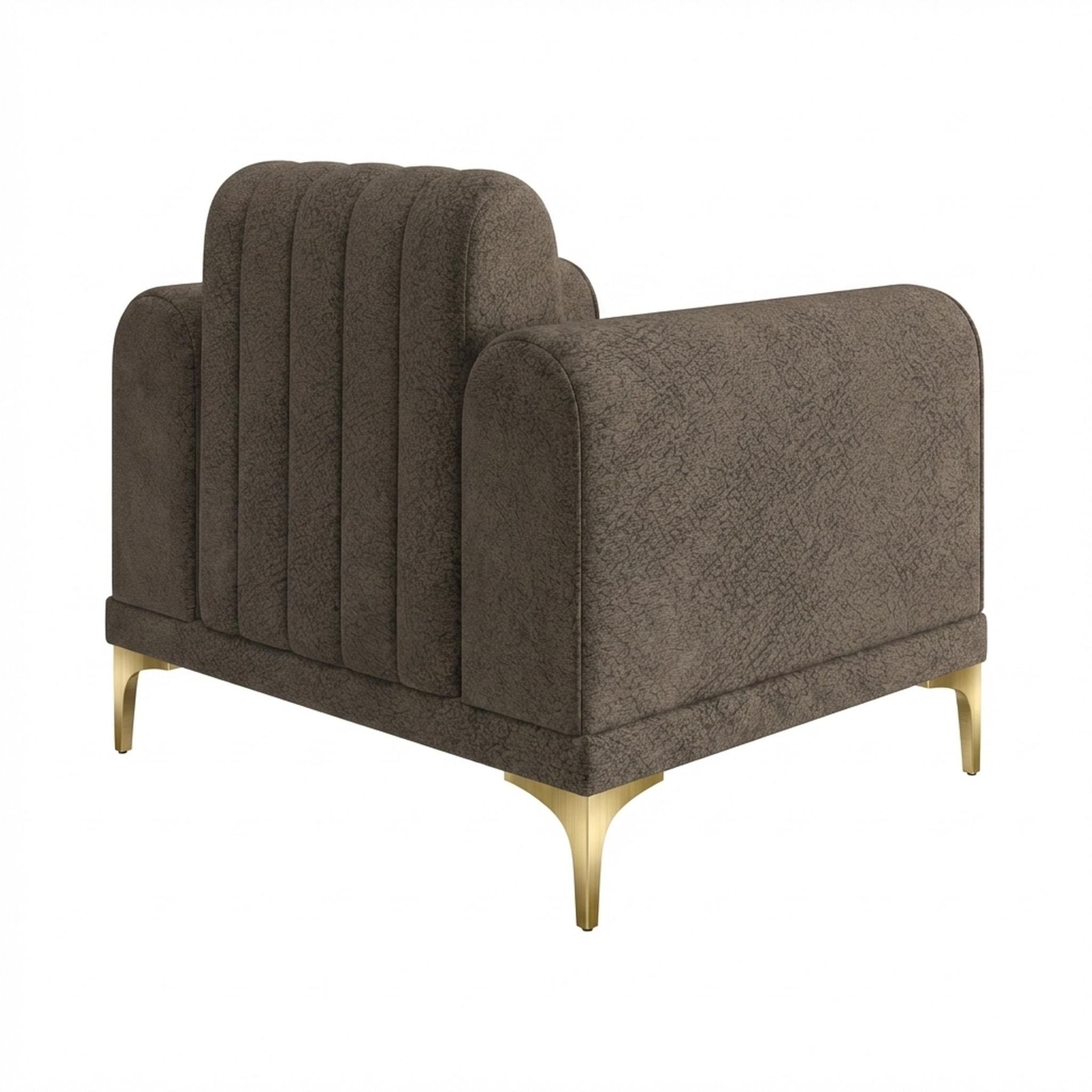 Hayden Home Premium New York 1 Seater Sofa, PVD Brushed Gold Leg, Essential Biscuit Upholstery