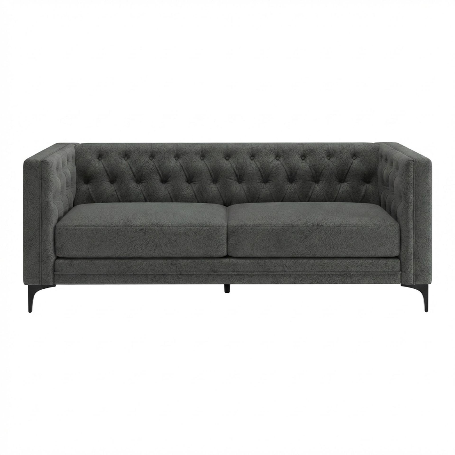 Hayden Home Premium Oslo 3 Seater Sofa, Matt Black Leg, Essential Frost Upholstery