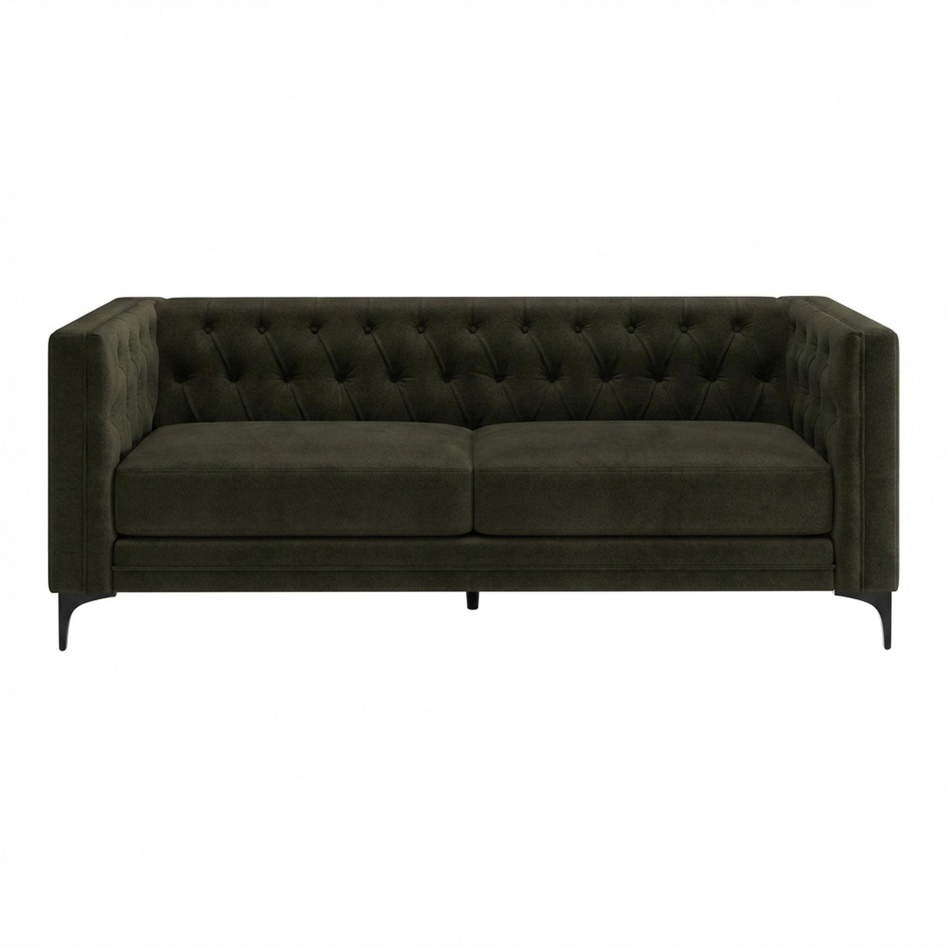 Hayden Home Premium Oslo 3 Seater Sofa, Matt Black Leg, Premium Emerald Upholstery