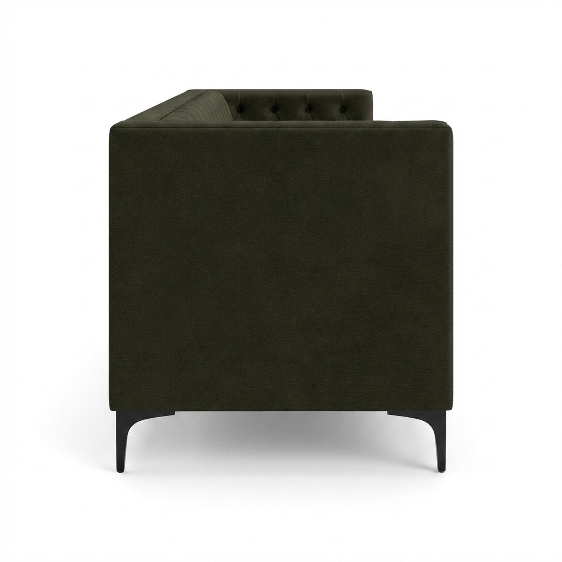 Hayden Home Premium Oslo 3 Seater Sofa, Matt Black Leg, Premium Emerald Upholstery