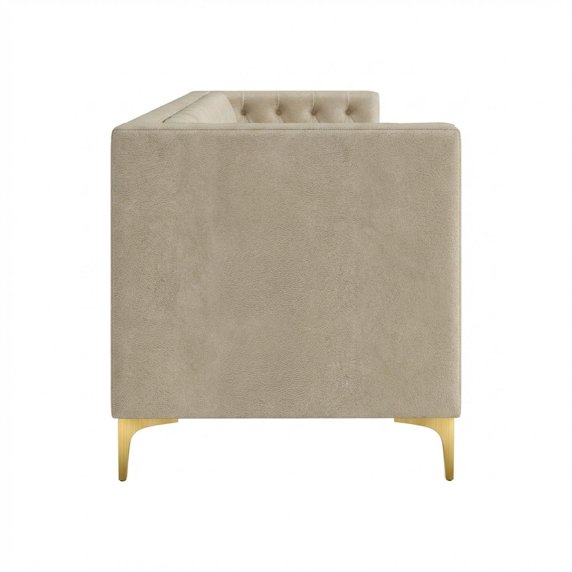 Hayden Home Premium Oslo 3 Seater Sofa, PVD Brushed Gold Leg, Essential Sand Upholstery
