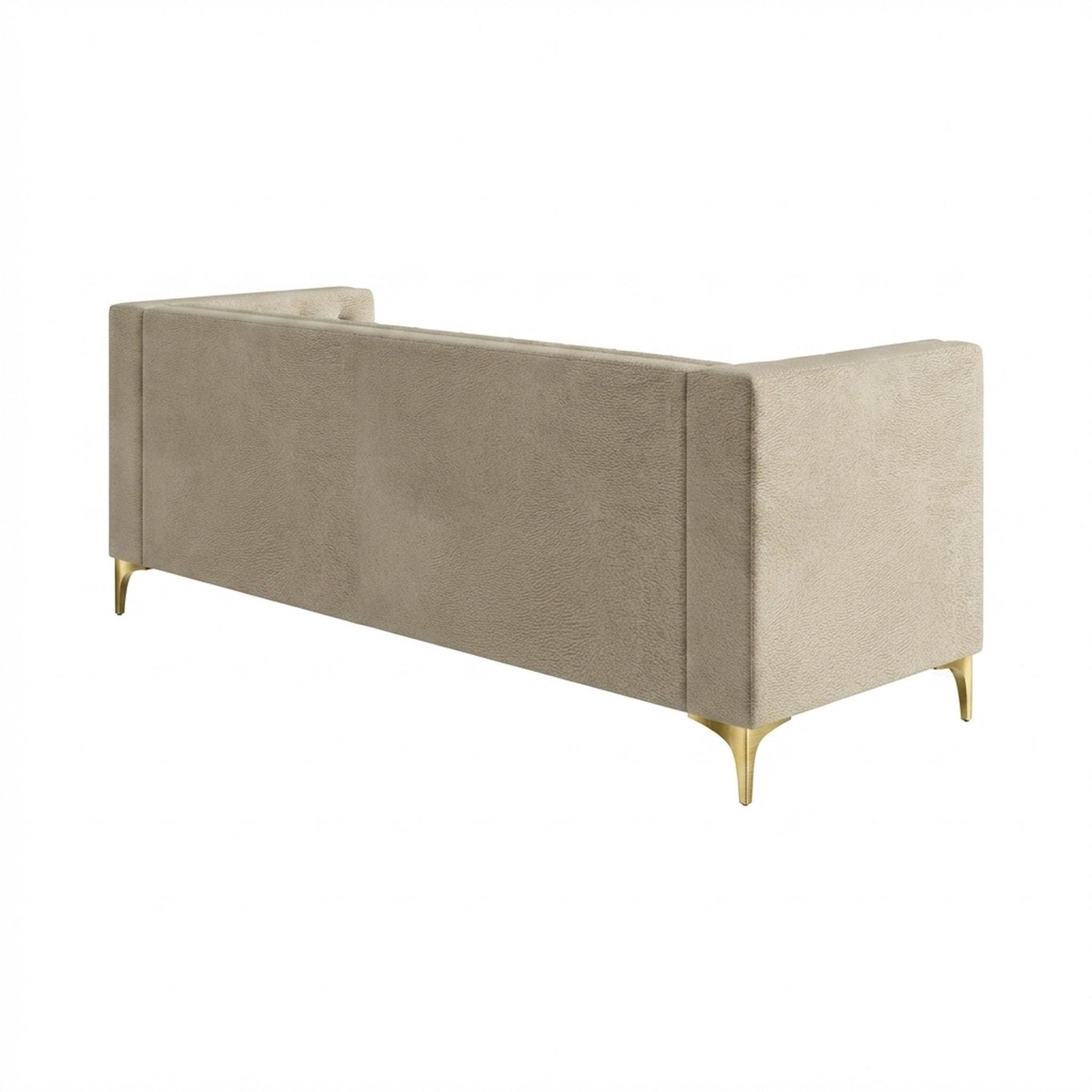 Hayden Home Premium Oslo 3 Seater Sofa, PVD Brushed Gold Leg, Essential Sand Upholstery