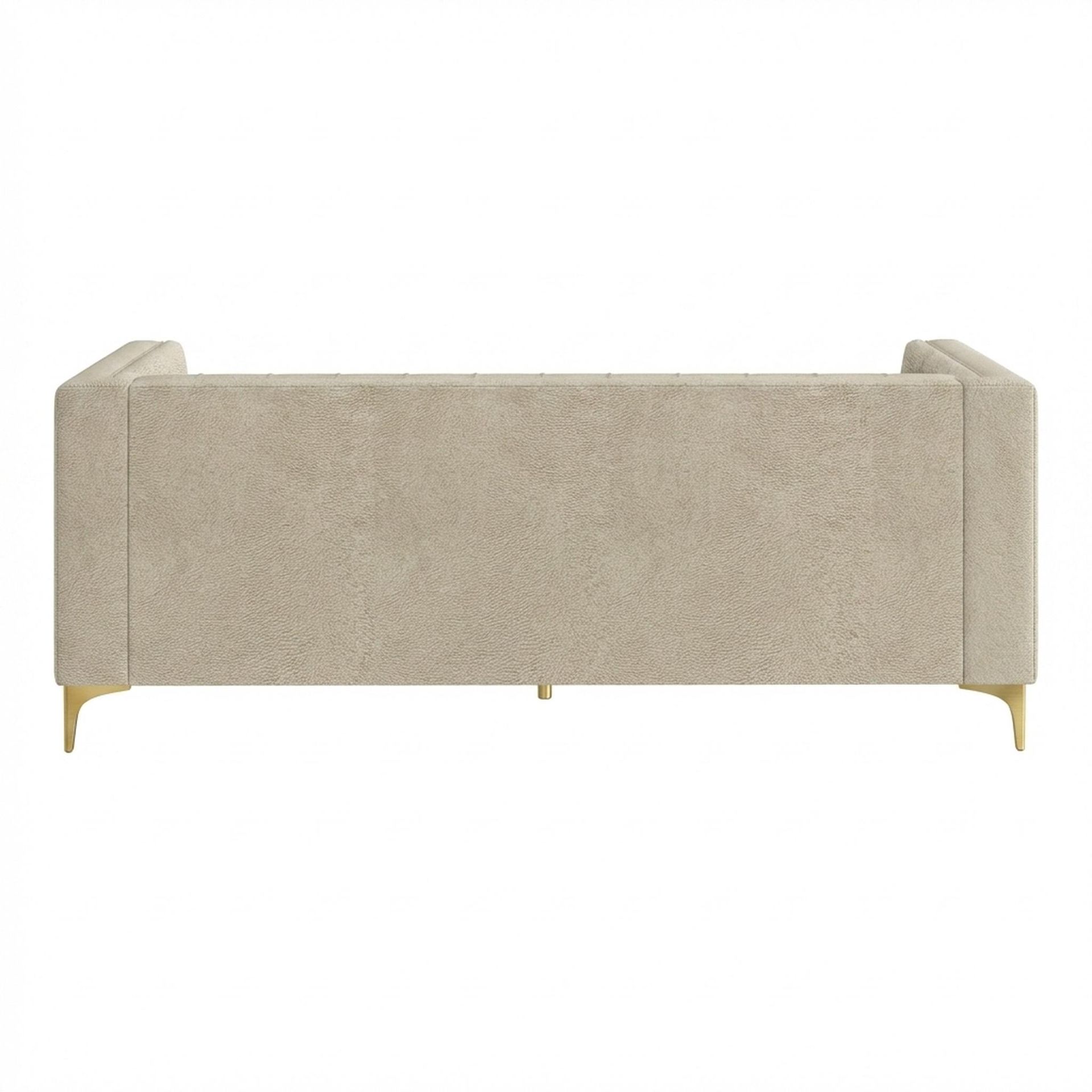 Hayden Home Premium Oslo 3 Seater Sofa, PVD Brushed Gold Leg, Essential Sand Upholstery