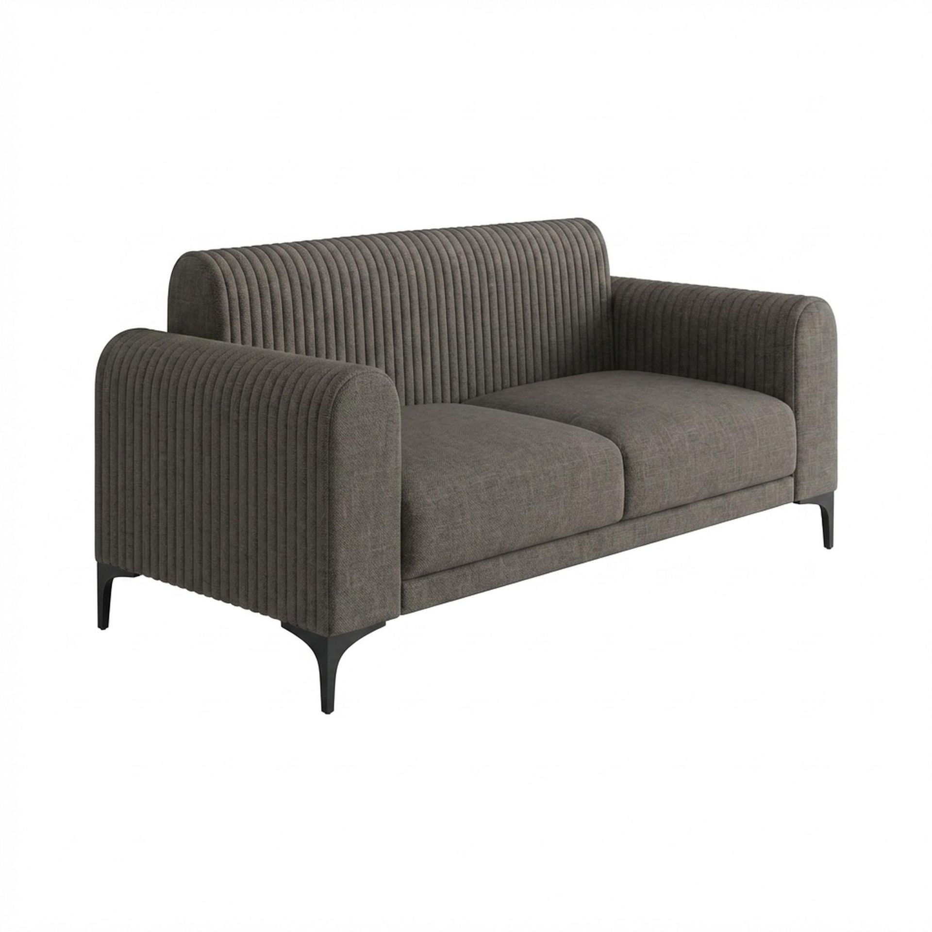 Hayden Home Premium Paris 2 Seater Sofa, Matt Black Leg, Essential Chestnut Brown Upholstery