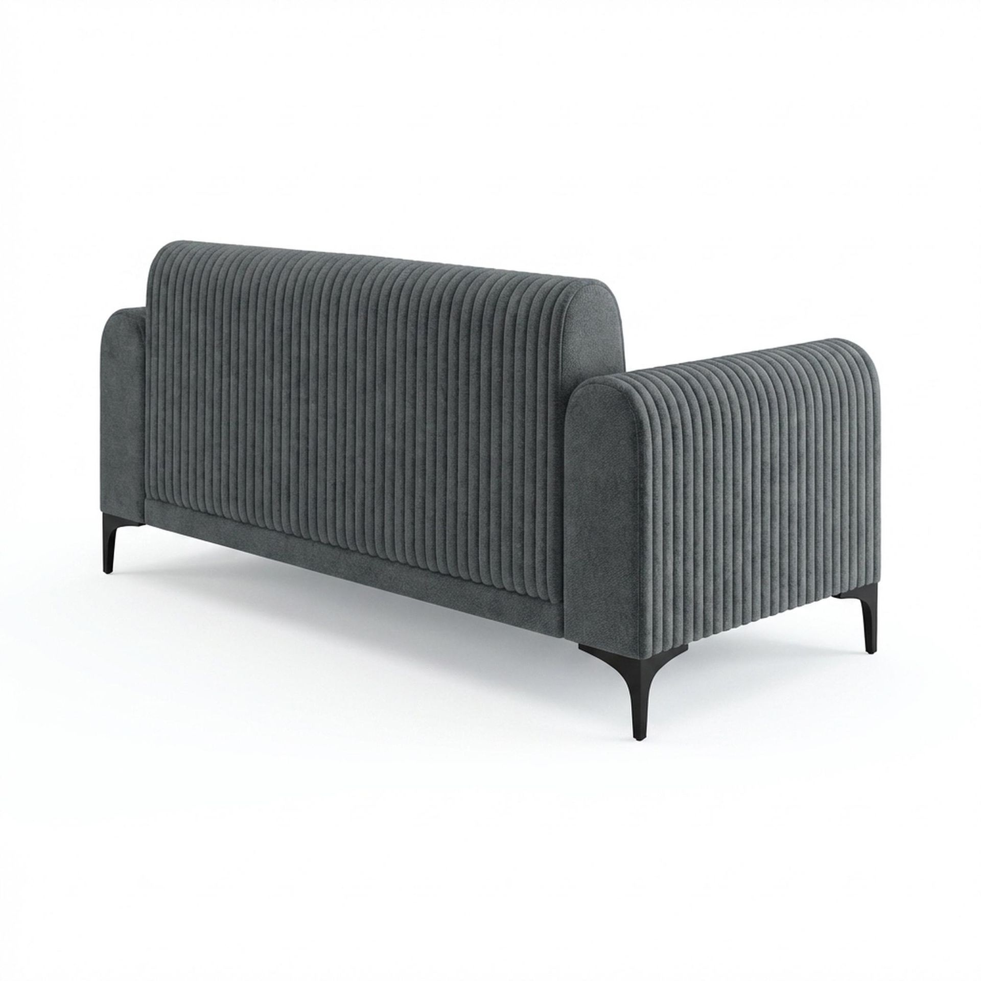 Hayden Home Premium Paris 2 Seater Sofa, Matt Black Leg, Premium Fog Grey Upholstery