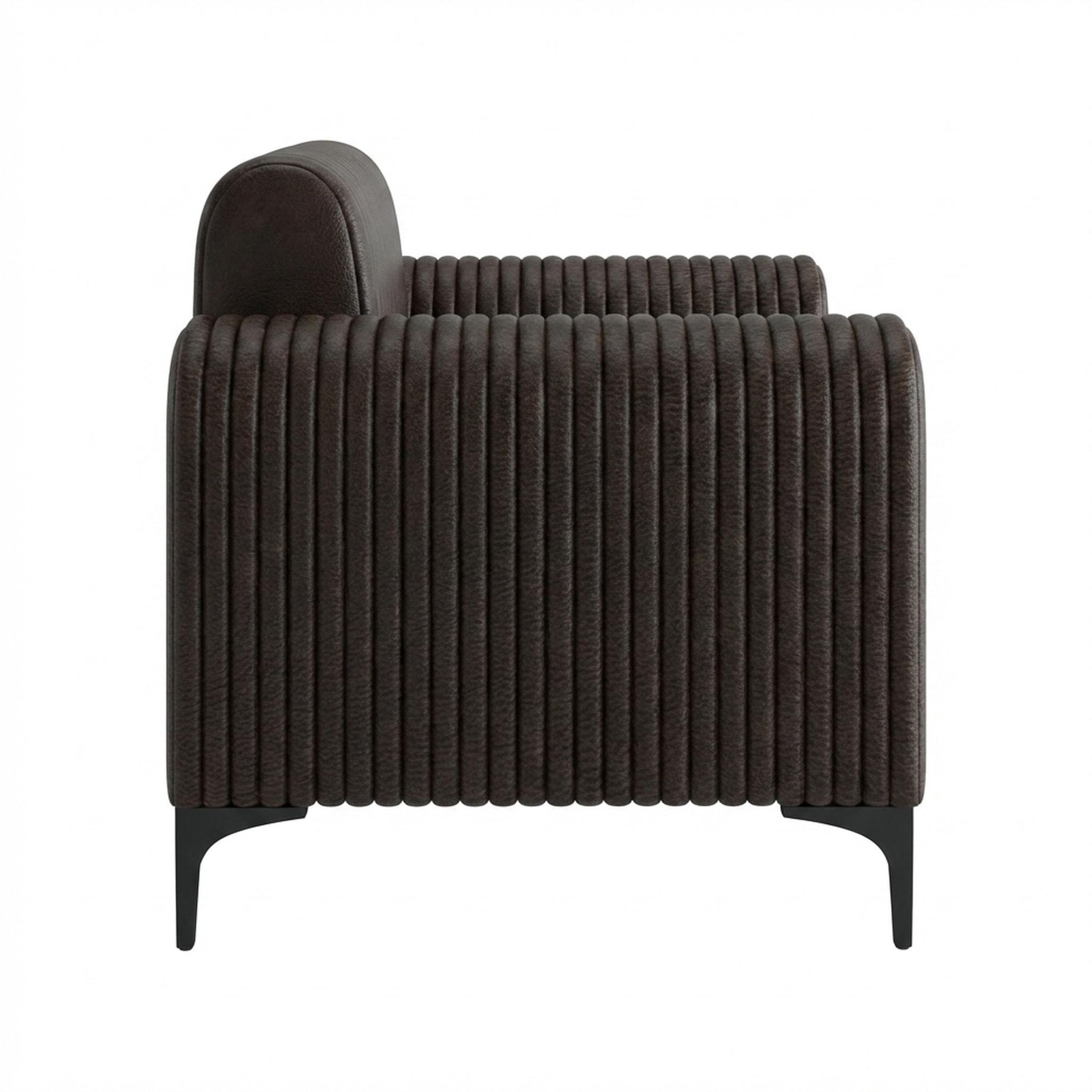 Hayden Home Premium Paris 1 Seater Sofa, Matt Black Leg, Essential Beige Brown Upholstery