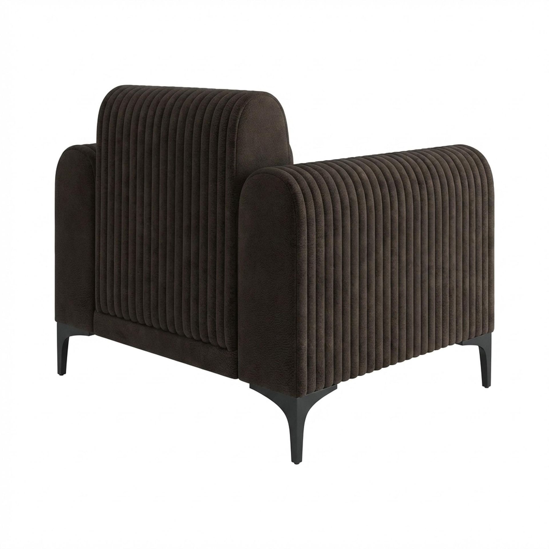 Hayden Home Premium Paris 1 Seater Sofa, Matt Black Leg, Essential Beige Brown Upholstery