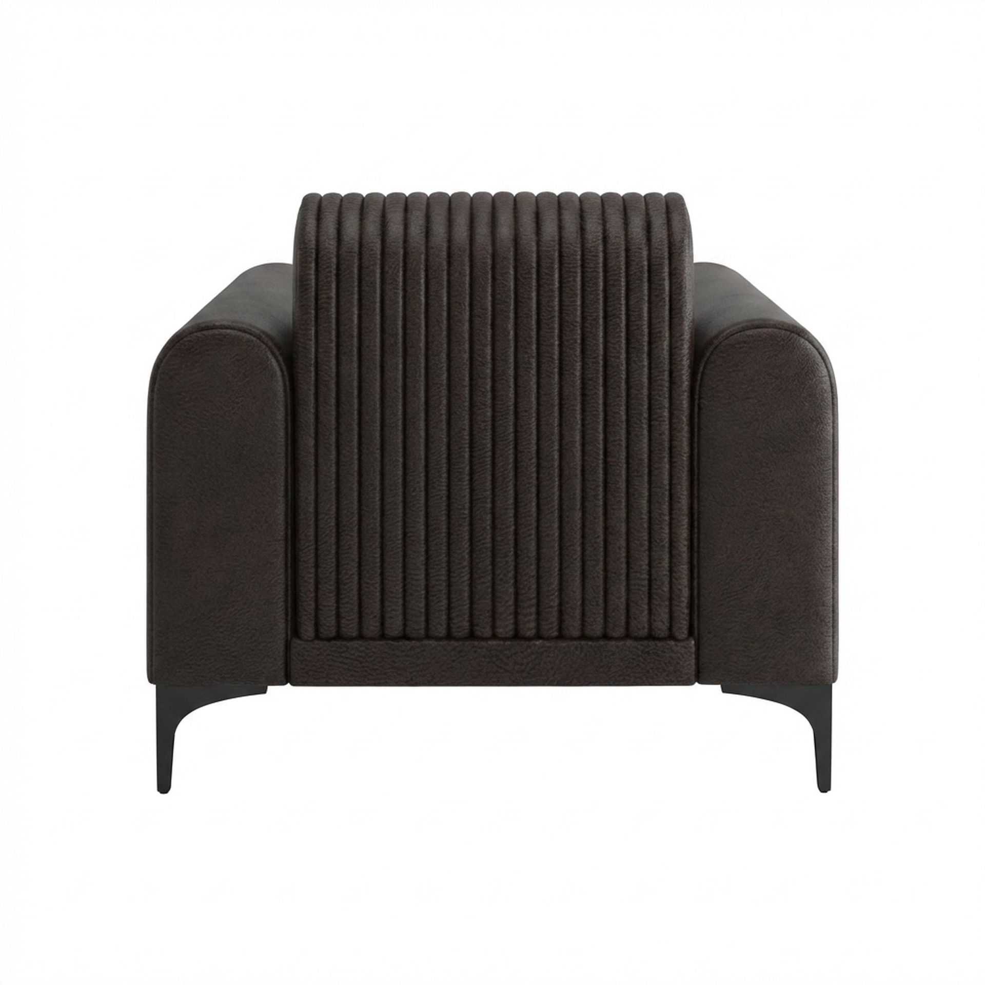 Hayden Home Premium Paris 1 Seater Sofa, Matt Black Leg, Essential Beige Brown Upholstery