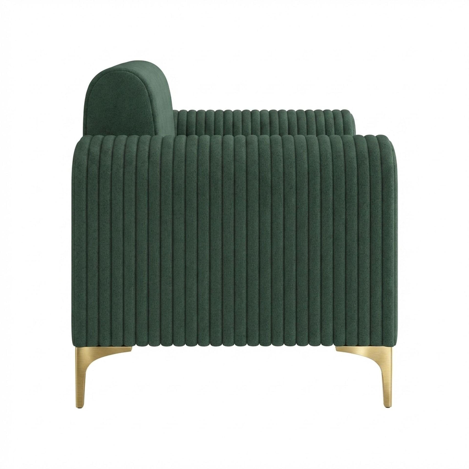 Hayden Home Premium Paris 1 Seater Sofa, PVD Brushed Gold Leg, Premium Powder Green Upholstery