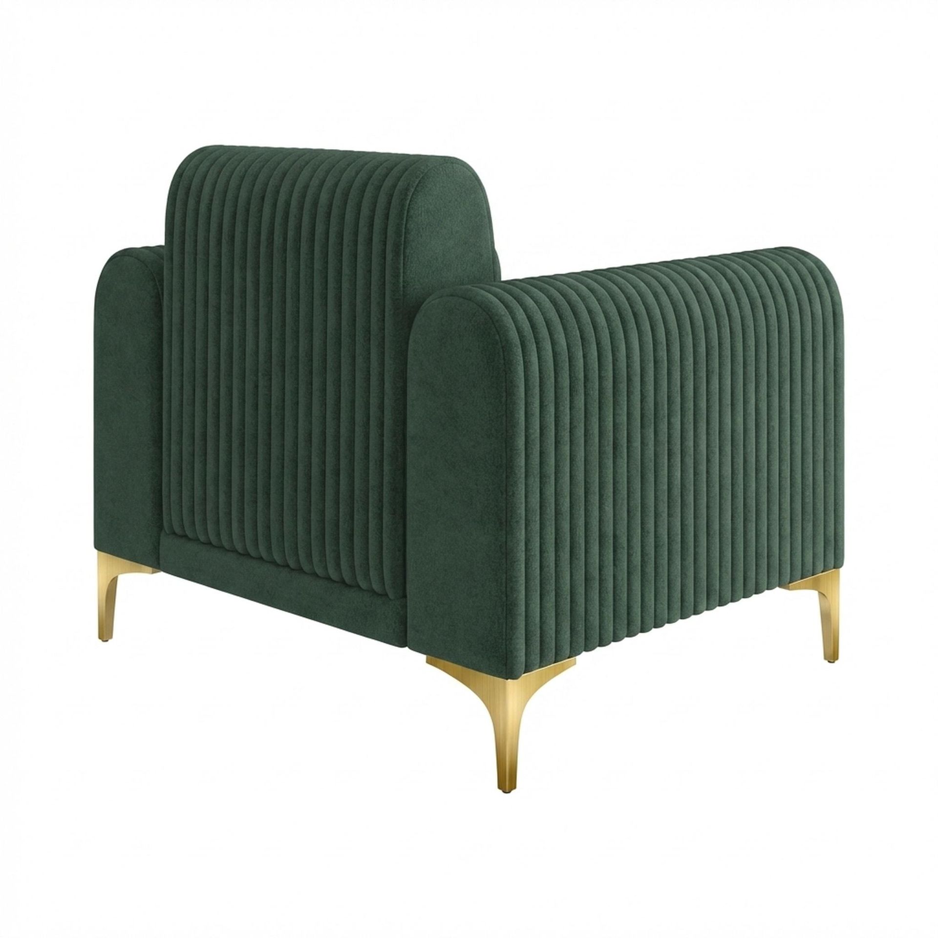 Hayden Home Premium Paris 1 Seater Sofa, PVD Brushed Gold Leg, Premium Powder Green Upholstery