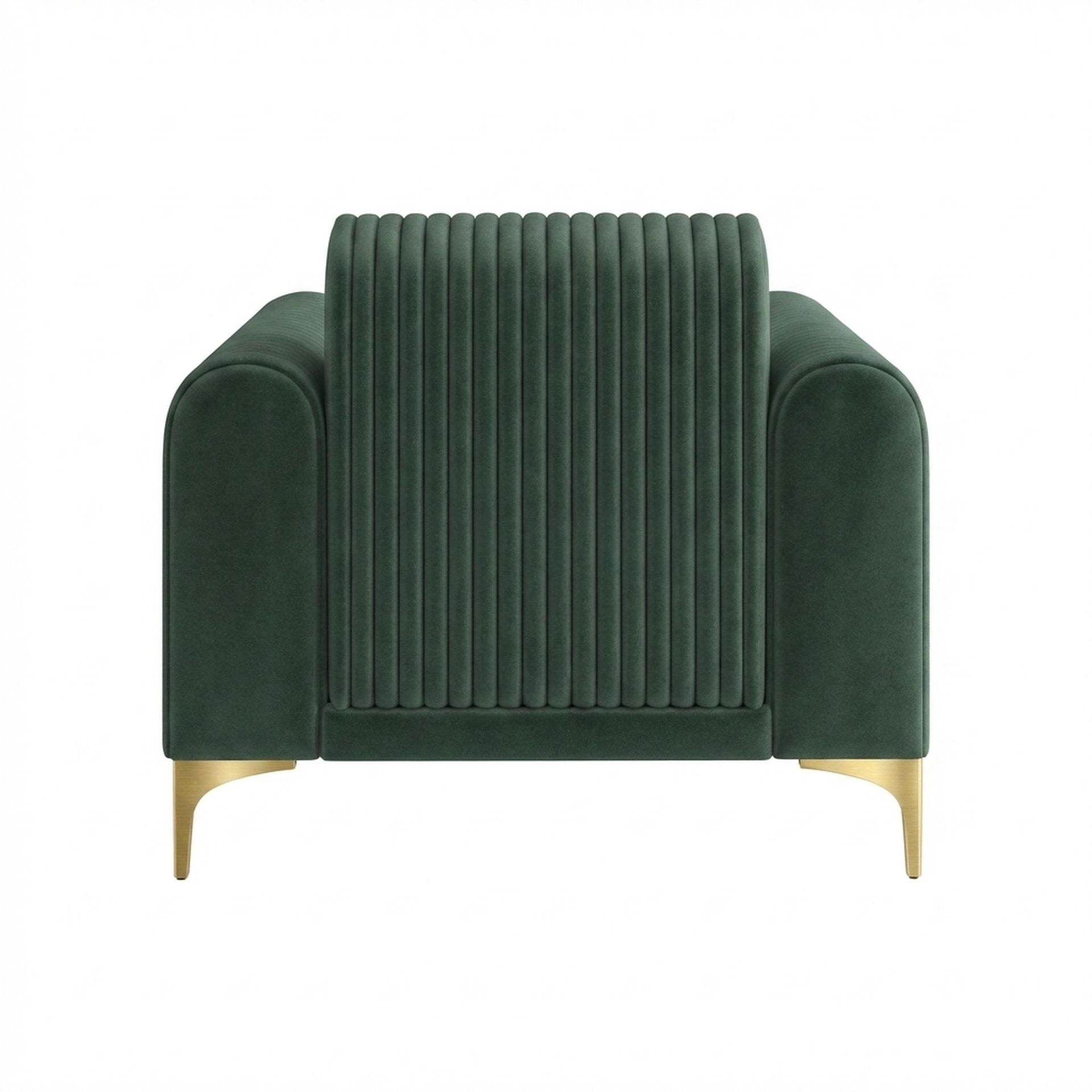 Hayden Home Premium Paris 1 Seater Sofa, PVD Brushed Gold Leg, Premium Powder Green Upholstery