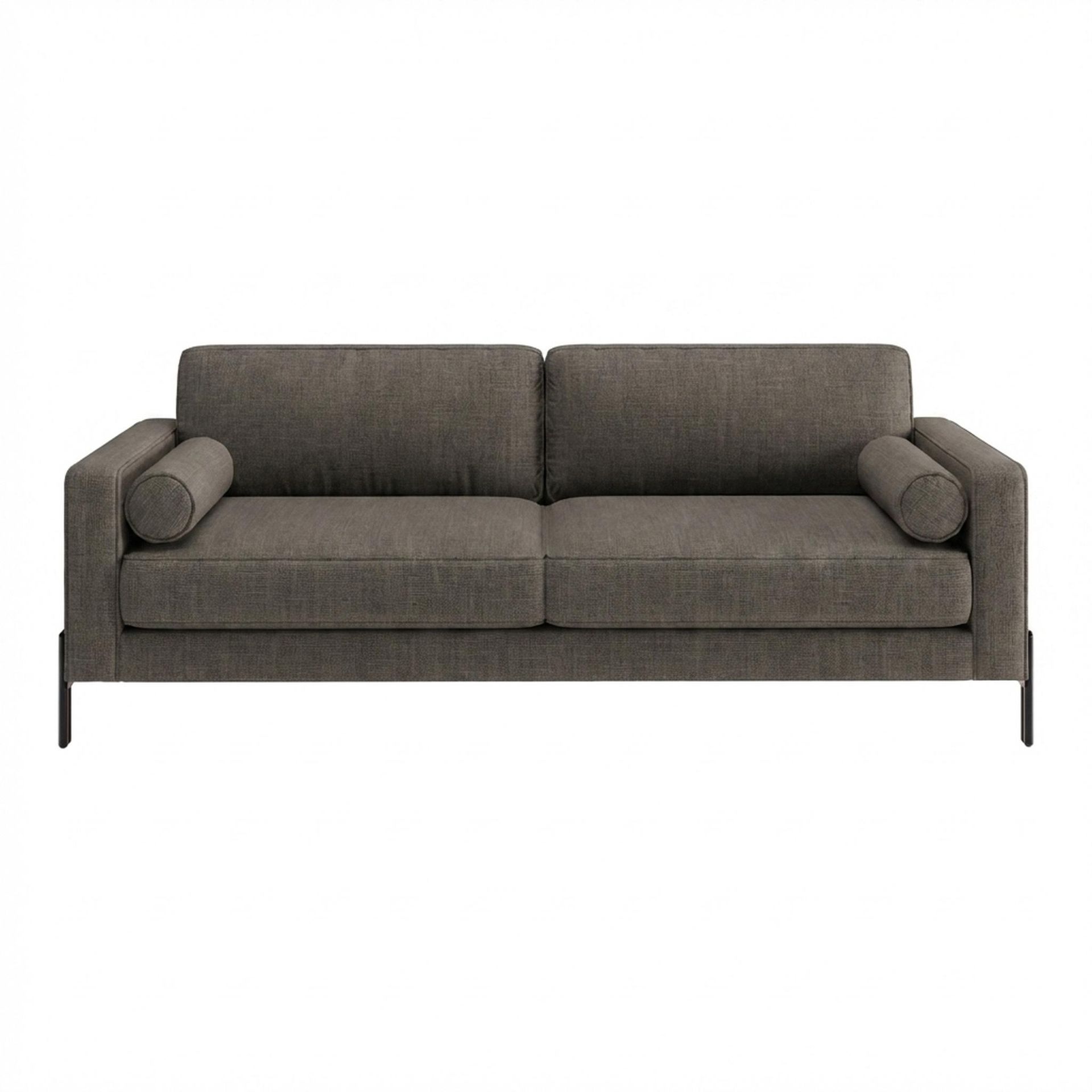 Hayden Home Premium Rio 3 Seater Sofa, Matt Black Leg, Essential Chestnut Brown Upholstery