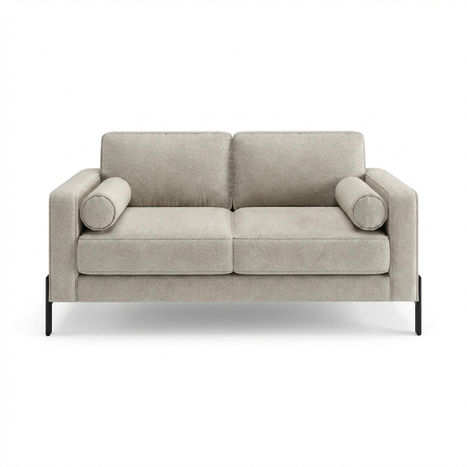 Hayden Home Premium Rio 2 Seater Sofa, Matt Black Leg, Essential Bone Upholstery