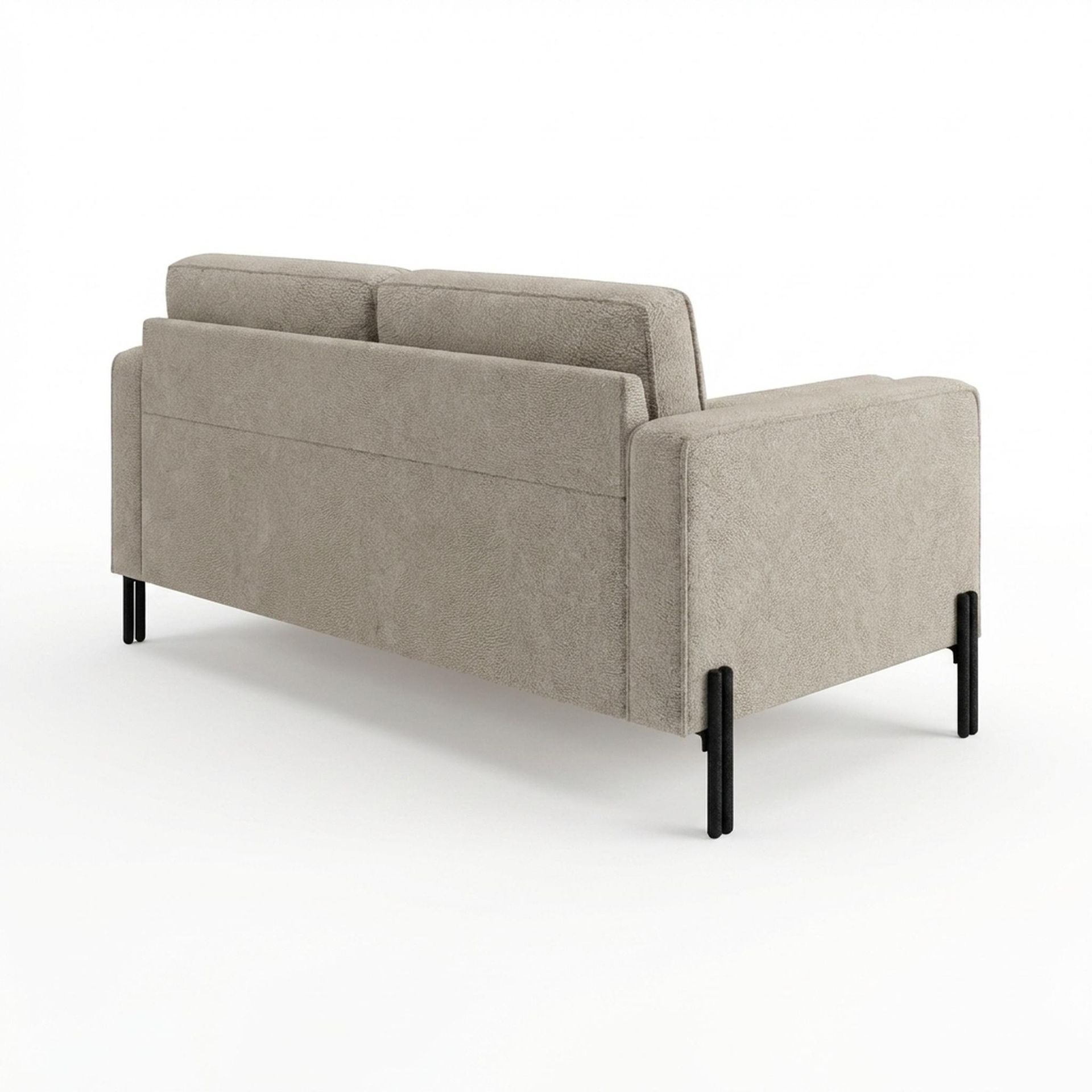 Hayden Home Premium Rio 2 Seater Sofa, Matt Black Leg, Essential Bone Upholstery