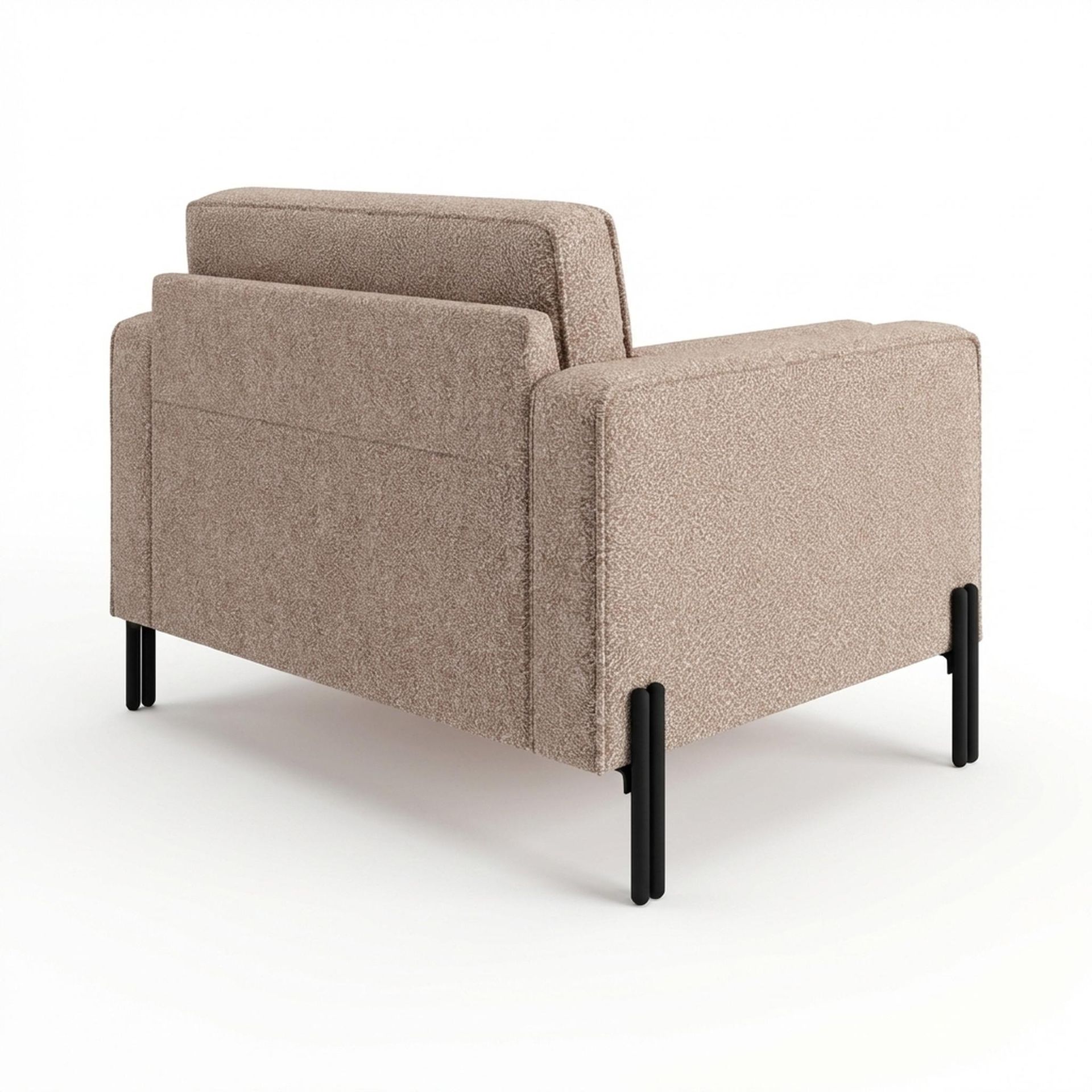 Hayden Home Premium Rio 1 Seater Sofa, Matt Black Leg, Essential Ballet Slipper Upholstery