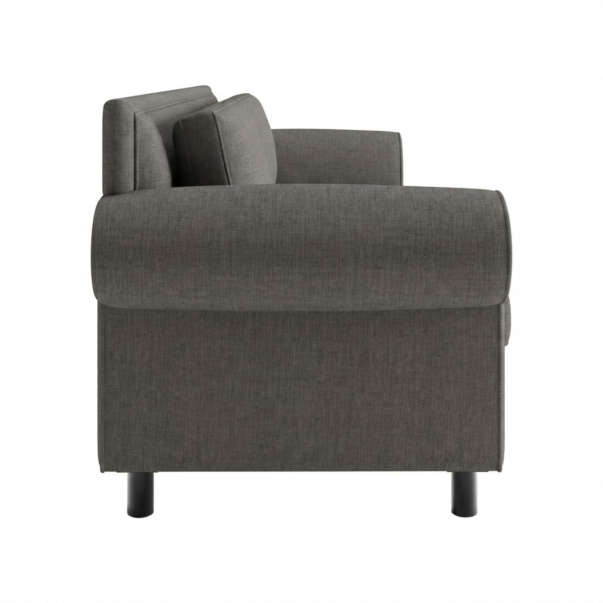 Hayden Home Premium Rome 3 Seater Sofa, Matt Black Leg, Essential Chestnut Brown Upholstery
