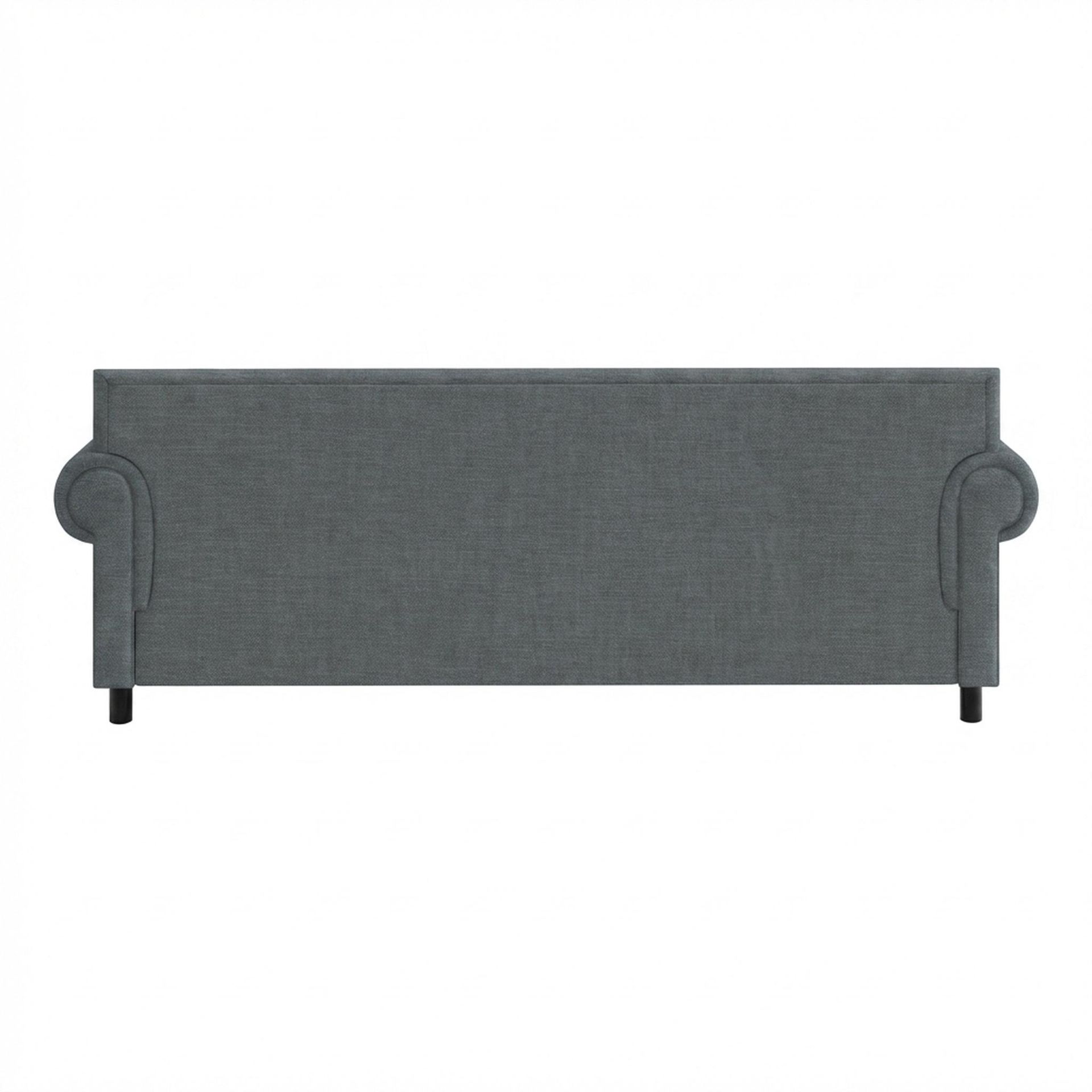 Hayden Home Premium Rome 3 Seater Sofa, Matt Black Leg, Premium Steel Grey Upholstery