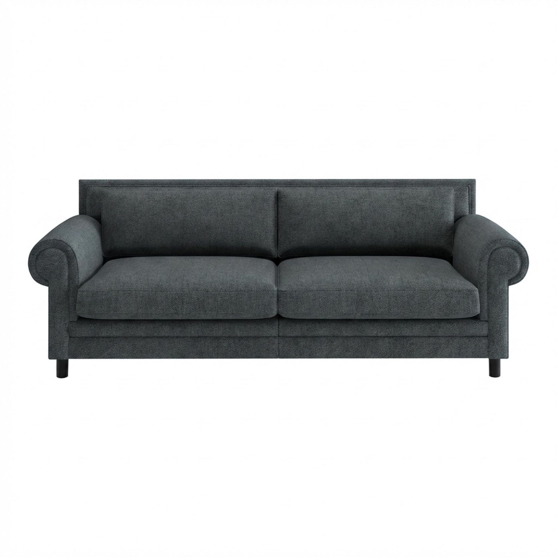 Hayden Home Premium Rome 3 Seater Sofa, Matt Black Leg, Premium Fog Grey Upholstery