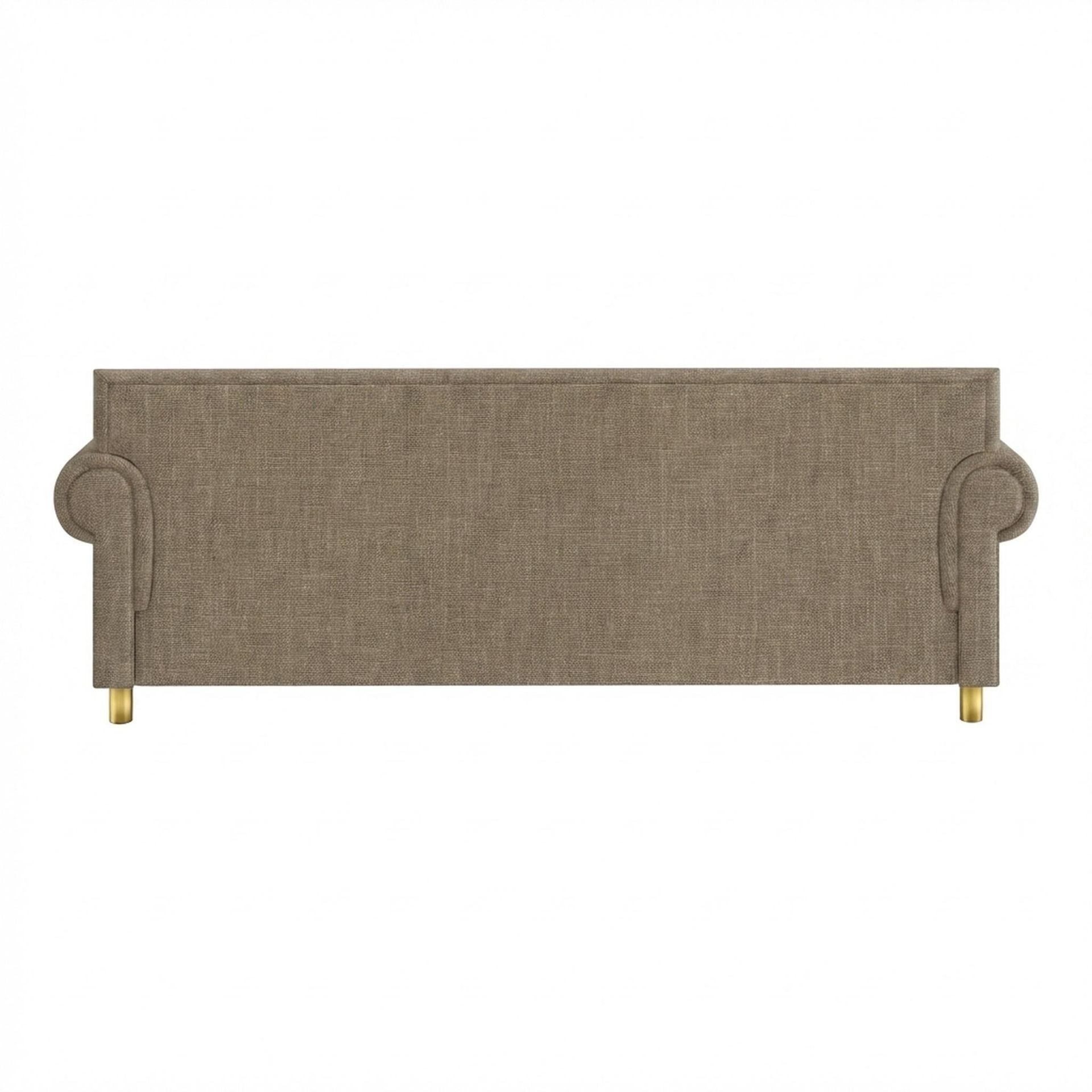 Hayden Home Premium Rome 3 Seater Sofa, PVD Brushed Gold Leg, Premium Dusky Biege Upholstery
