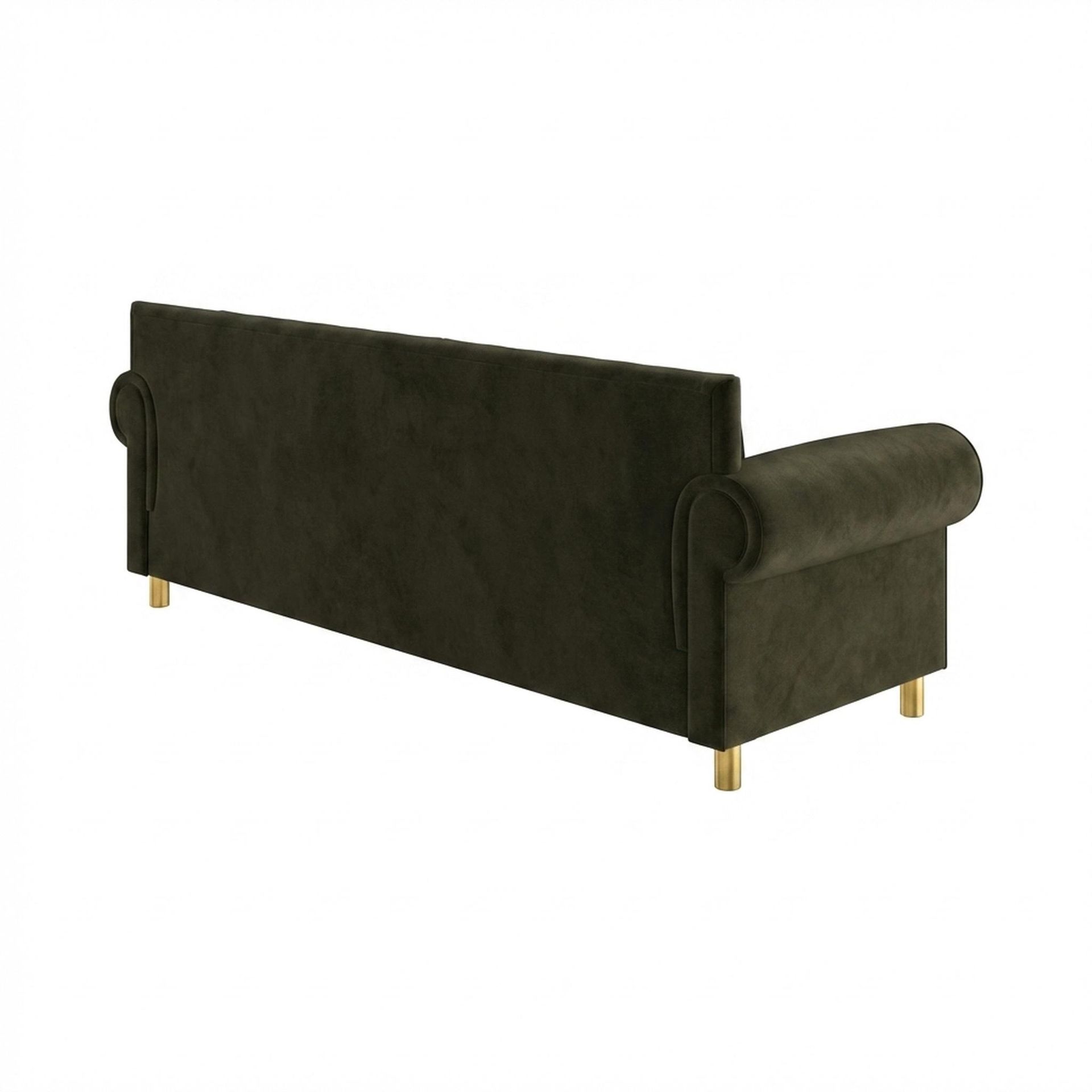 Hayden Home Premium Rome 3 Seater Sofa, PVD Brushed Gold Leg, Premium Emerald Upholstery