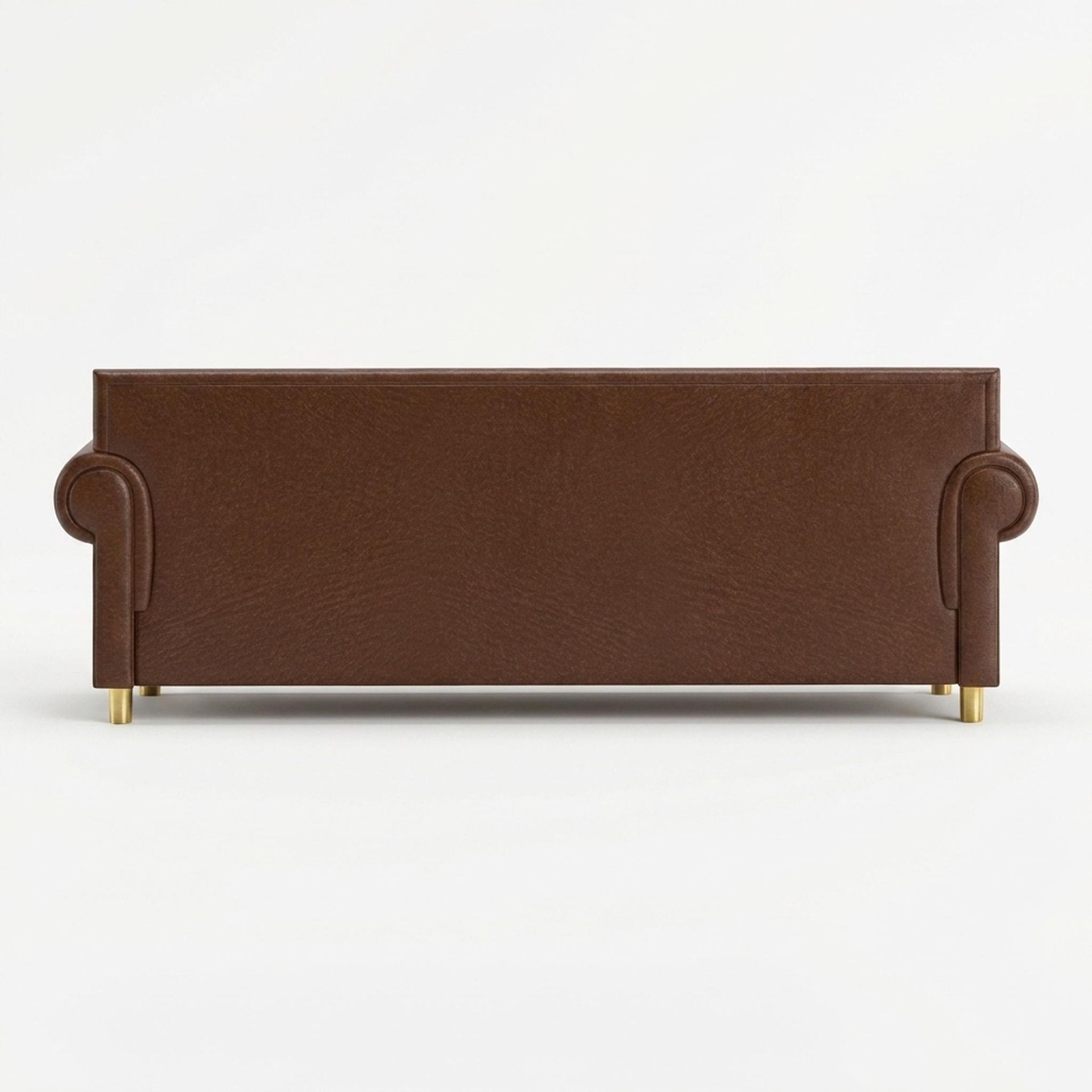 Hayden Home Premium Rome 3 Seater Sofa, PVD Brushed Gold Leg, Premium Rust Orange Upholstery