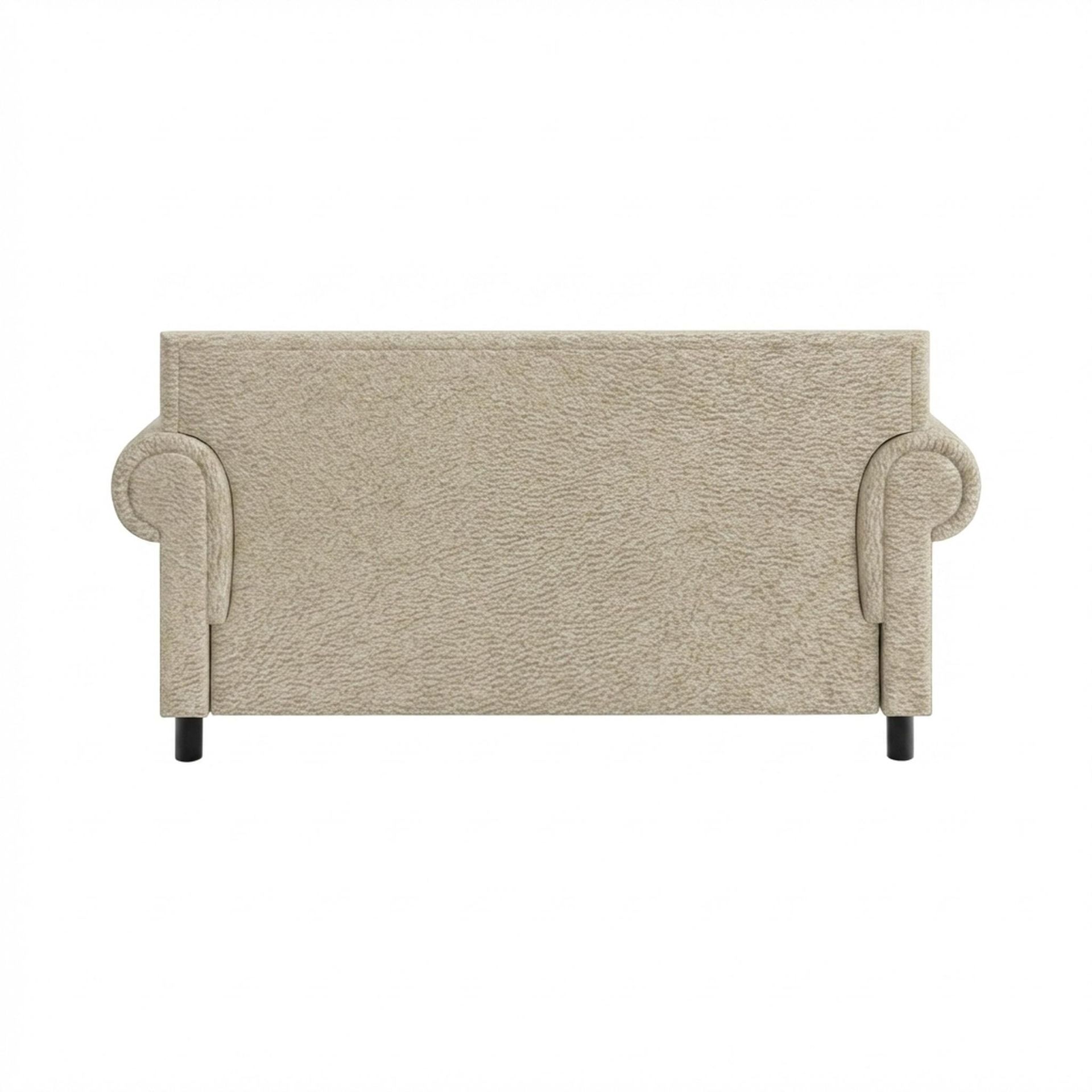 Hayden Home Premium Rome 2 Seater Sofa, Matt Black Leg, Essential Sand Upholstery