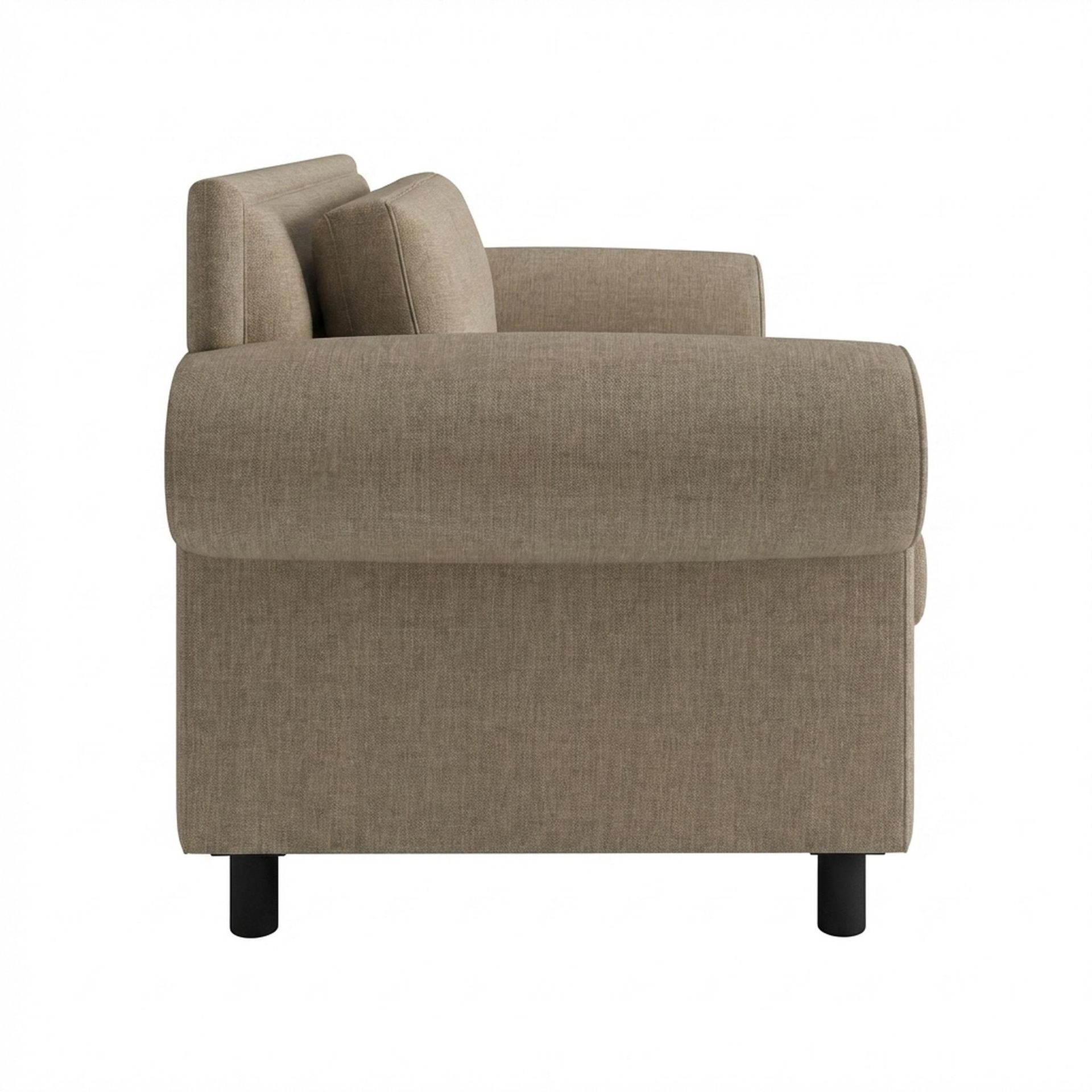 Hayden Home Premium Rome 2 Seater Sofa, Matt Black Leg, Premium Dusky Biege Upholstery