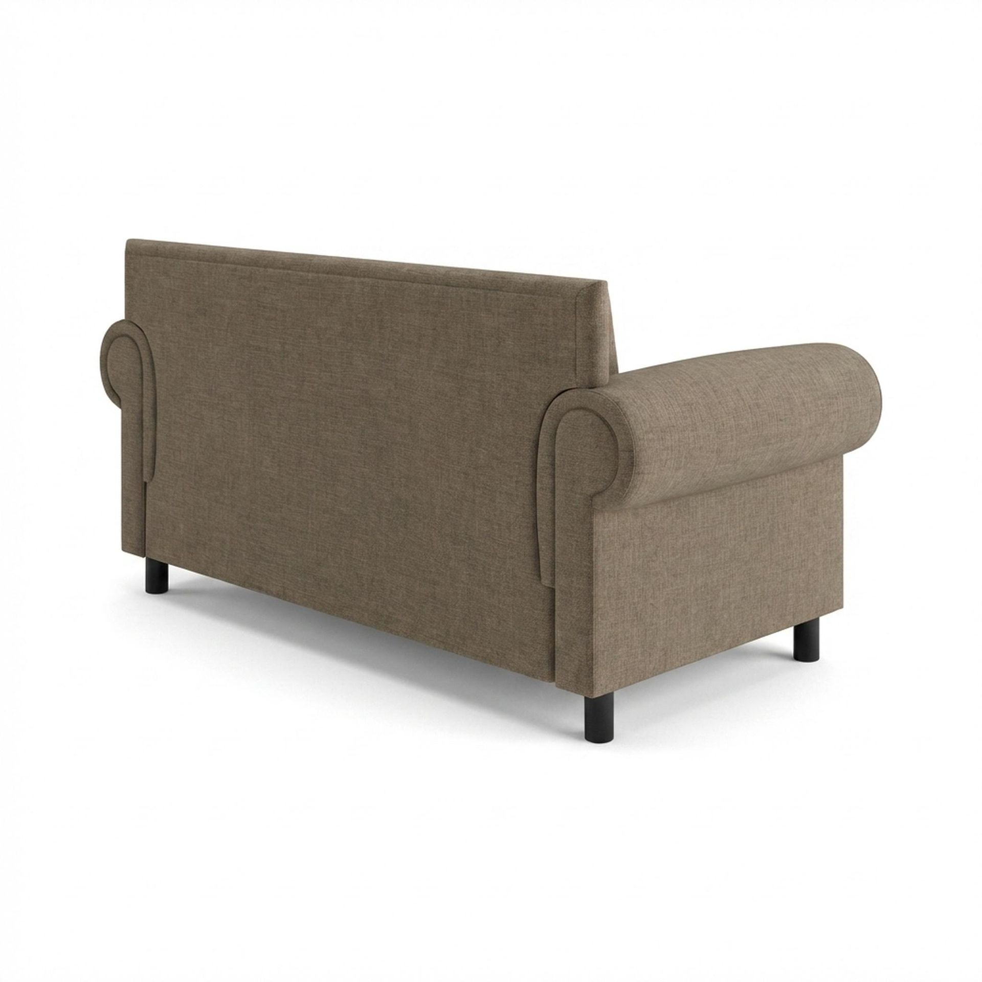 Hayden Home Premium Rome 2 Seater Sofa, Matt Black Leg, Premium Dusky Biege Upholstery