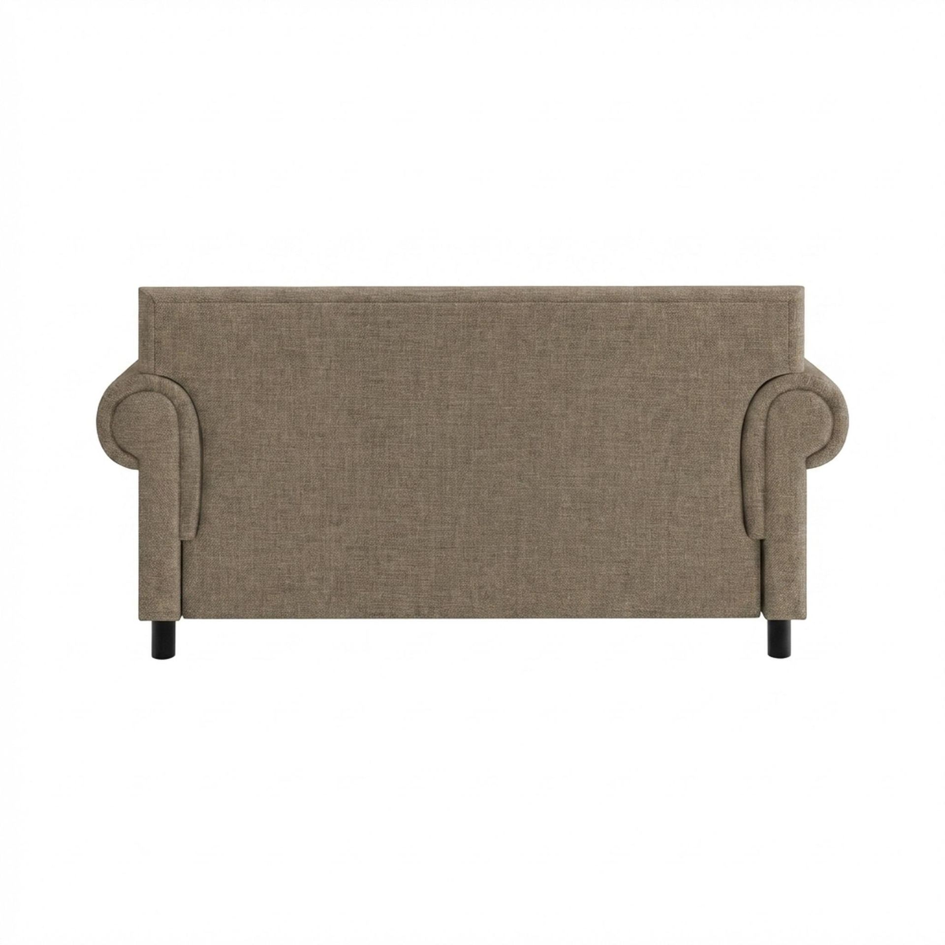 Hayden Home Premium Rome 2 Seater Sofa, Matt Black Leg, Premium Dusky Biege Upholstery