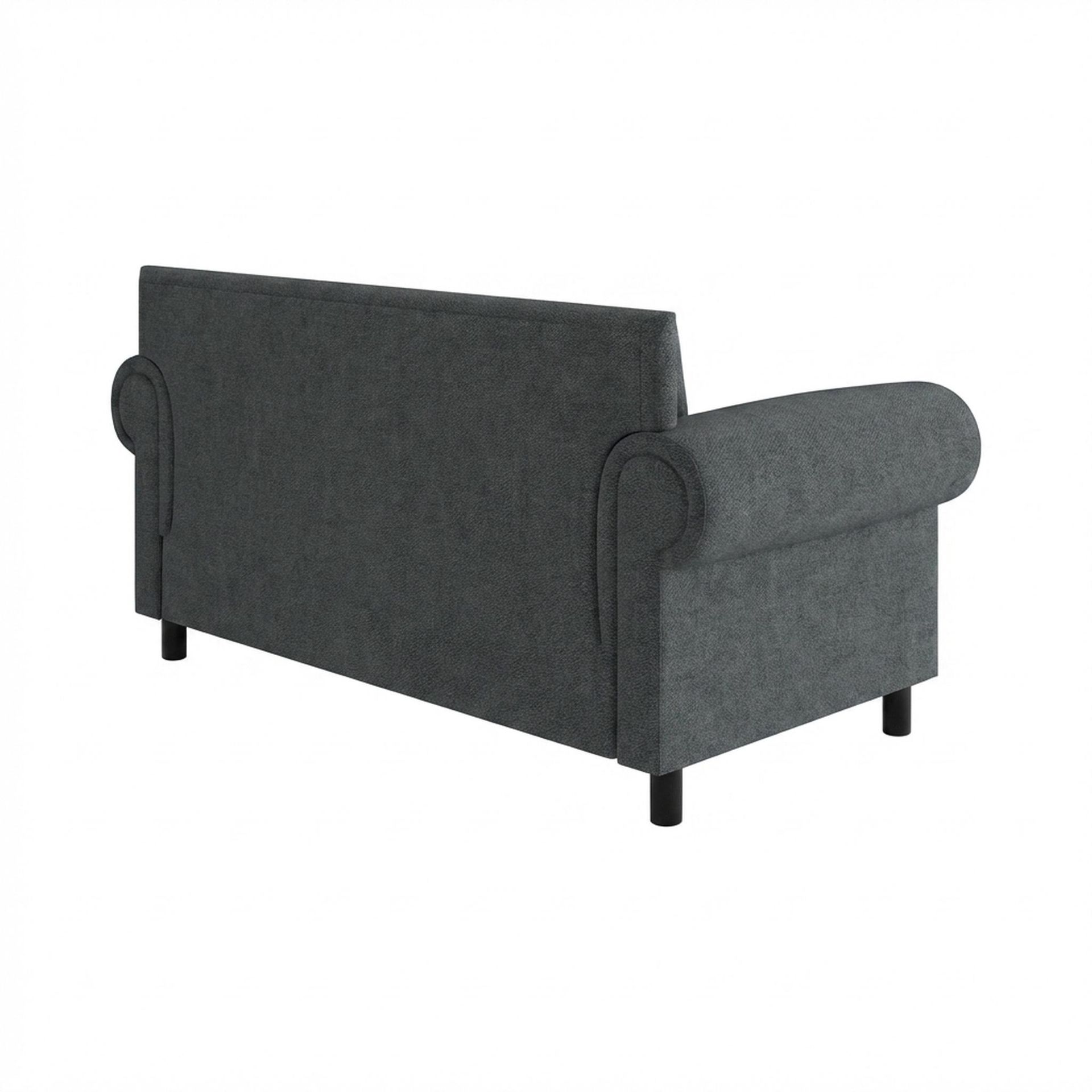 Hayden Home Premium Rome 2 Seater Sofa, Matt Black Leg, Premium Fog Grey Upholstery