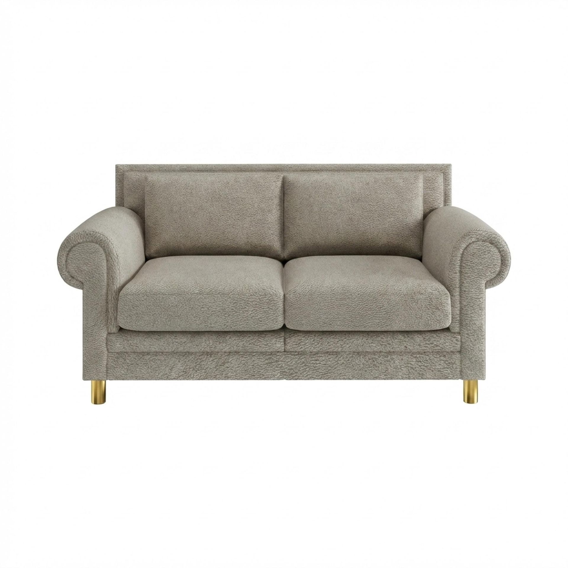 Hayden Home Premium Rome 2 Seater Sofa, PVD Brushed Gold Leg, Essential Bone Upholstery