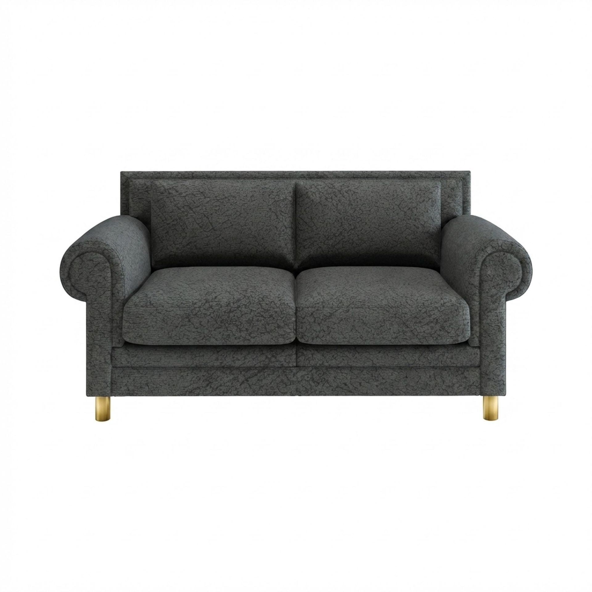 Hayden Home Premium Rome 2 Seater Sofa, PVD Brushed Gold Leg, Essential Frost Upholstery