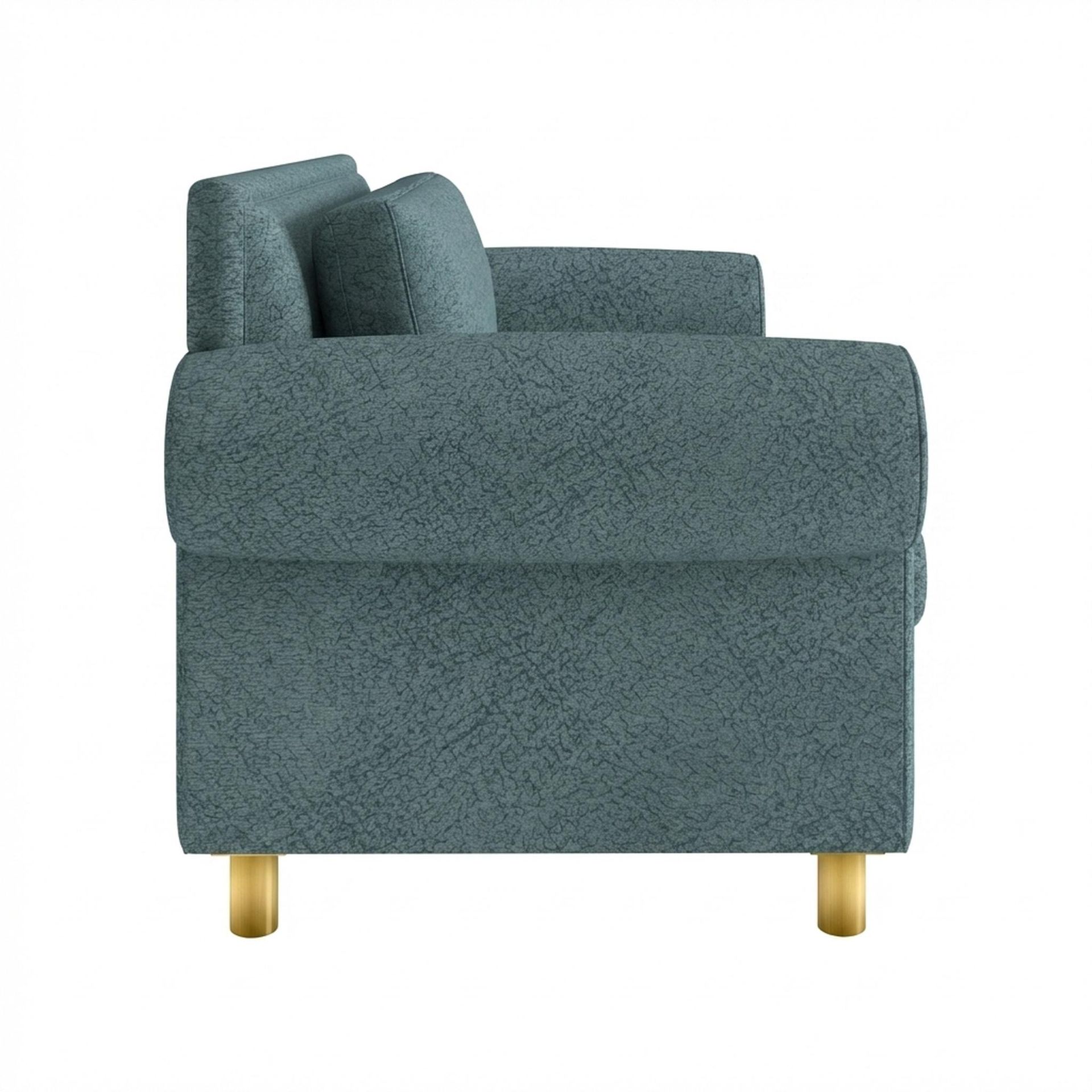 Hayden Home Premium Rome 2 Seater Sofa, PVD Brushed Gold Leg, Essential Teal Mist Upholstery