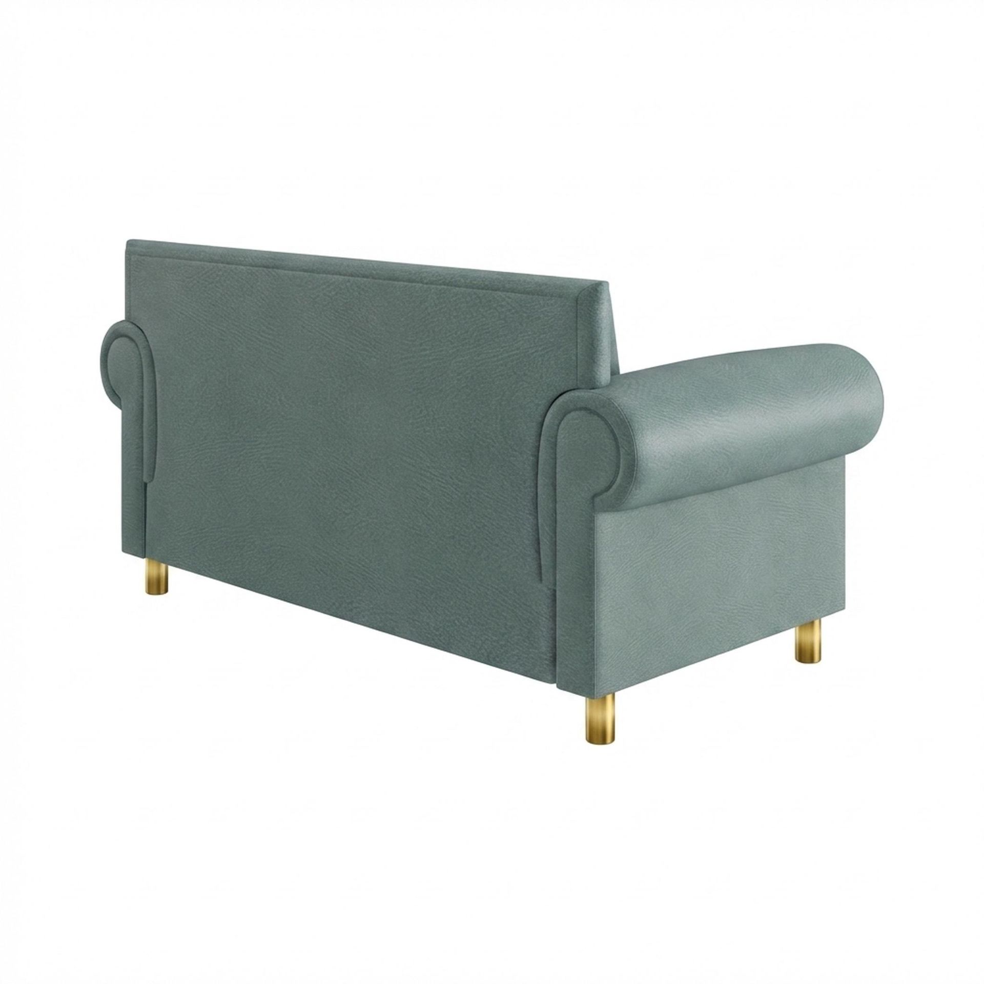 Hayden Home Premium Rome 2 Seater Sofa, PVD Brushed Gold Leg, Premium Mint Green Upholstery