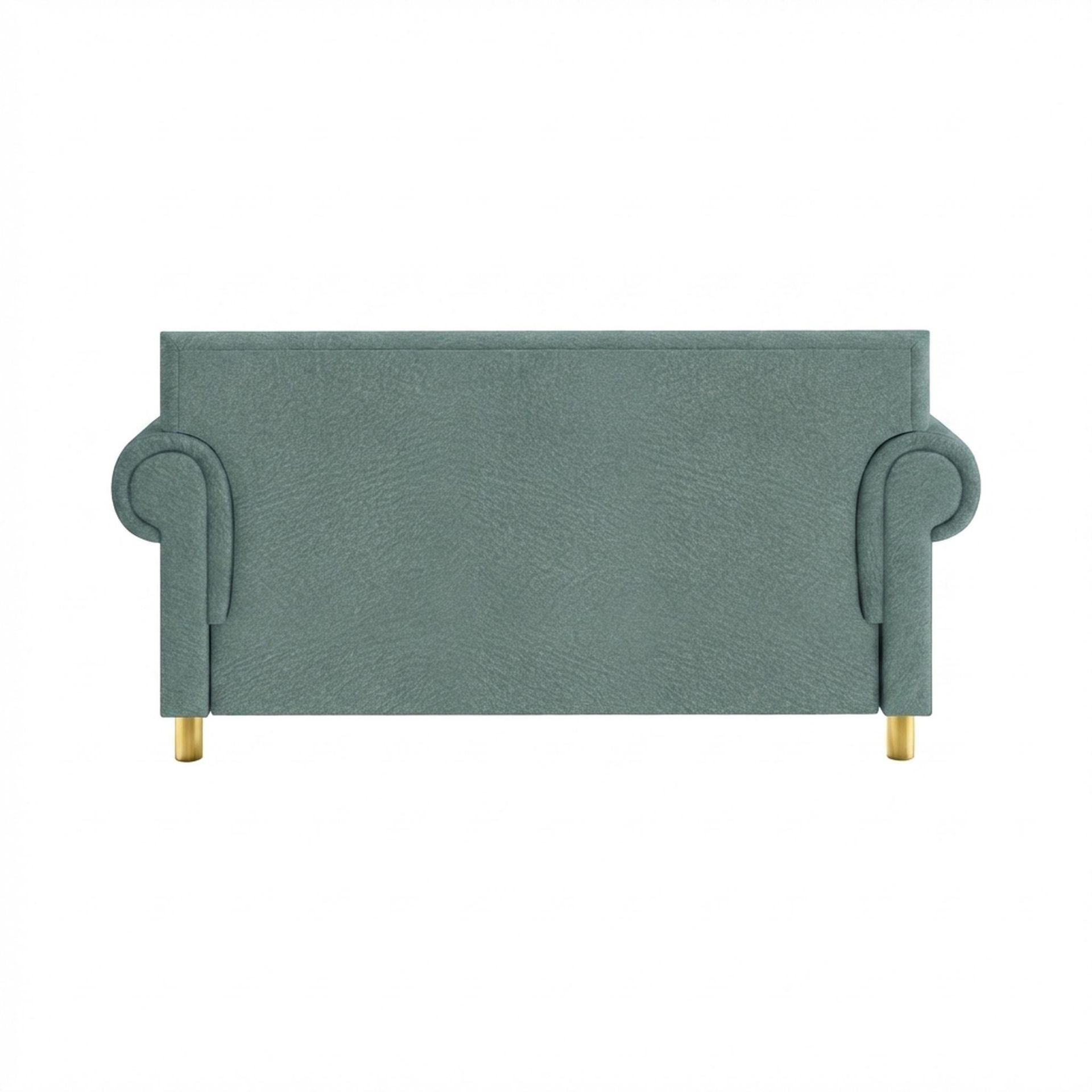 Hayden Home Premium Rome 2 Seater Sofa, PVD Brushed Gold Leg, Premium Mint Green Upholstery
