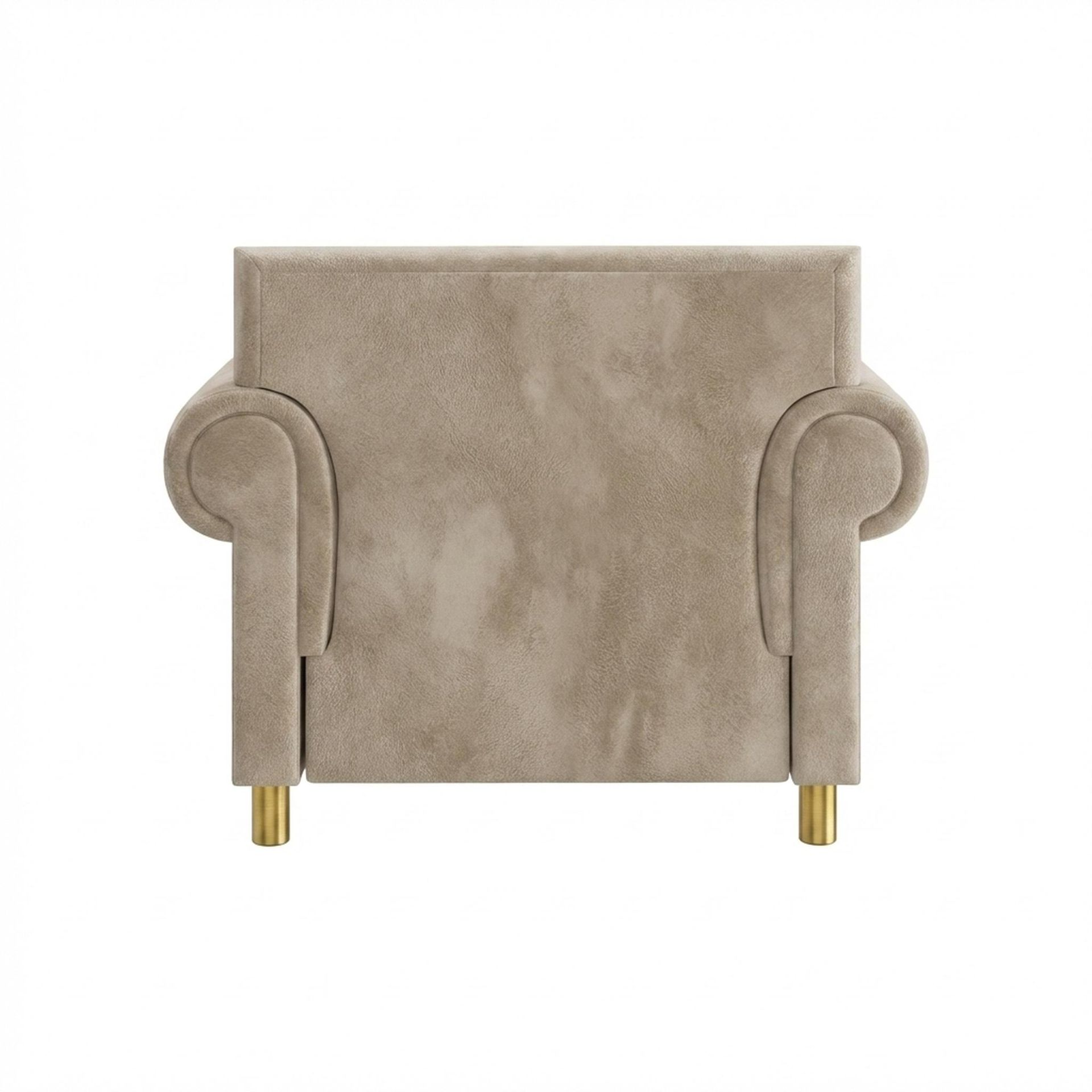 Hayden Home Premium Rome 1 Seater Sofa, PVD Brushed Gold Leg, Essential Bone Upholstery
