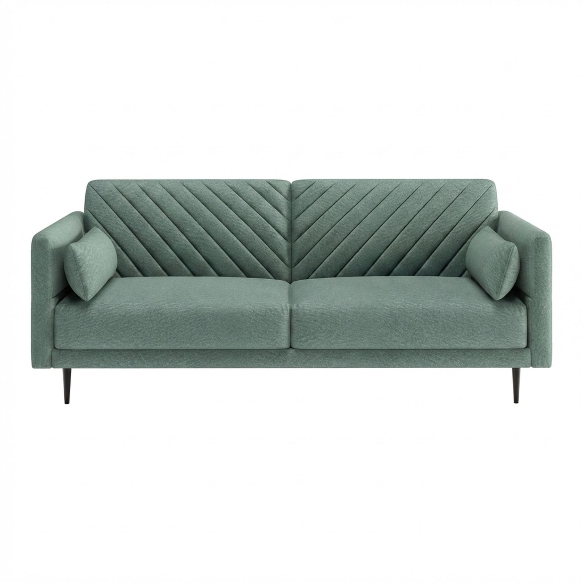 Hayden Home Premium Singapore 3 Seater Sofa, Matt Black Leg, Premium Mint Green Upholstery