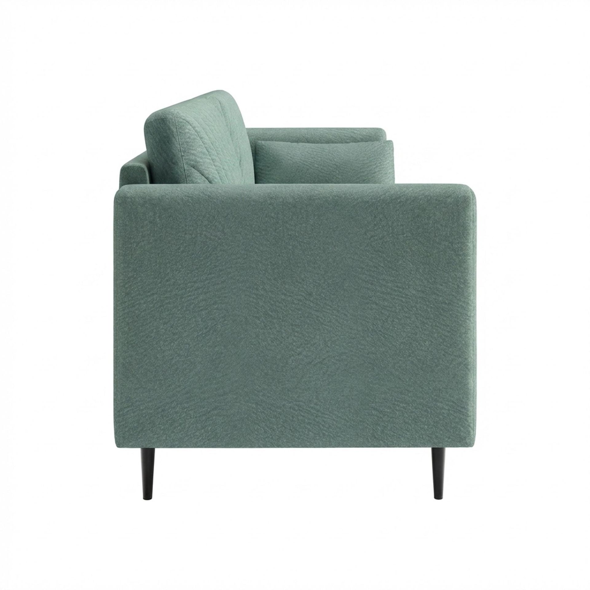 Hayden Home Premium Singapore 3 Seater Sofa, Matt Black Leg, Premium Mint Green Upholstery