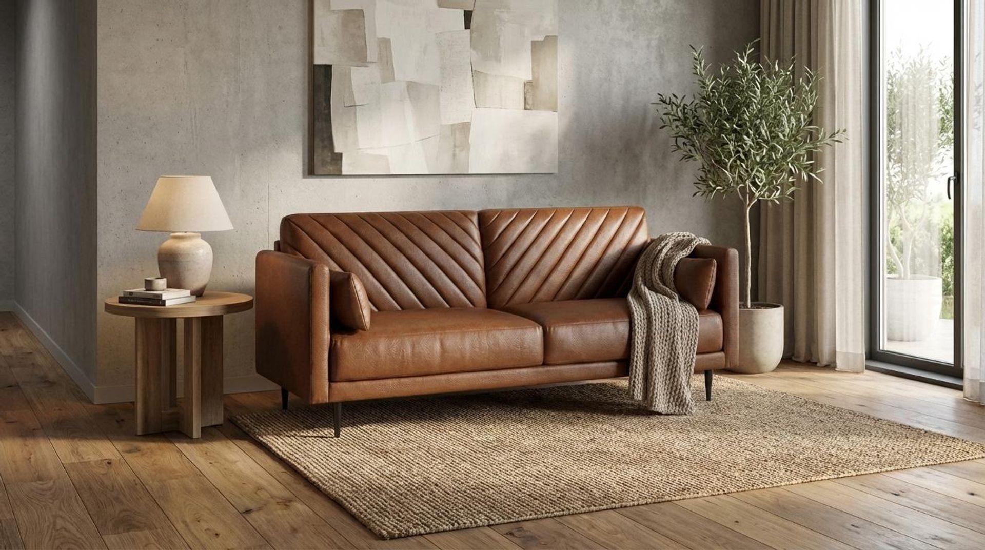 Hayden Home Premium Singapore 3 Seater Sofa, Matt Black Leg, Premium Rust Orange Upholstery