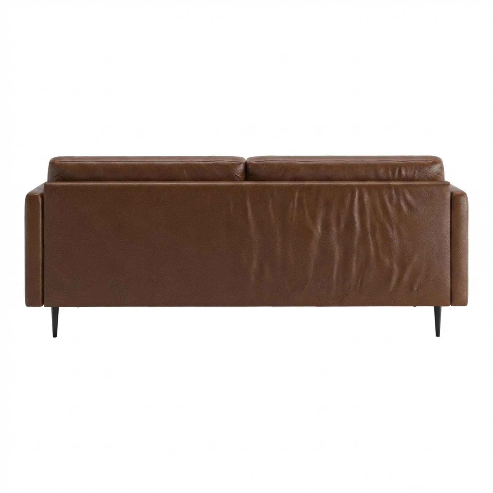 Hayden Home Premium Singapore 3 Seater Sofa, Matt Black Leg, Premium Rust Orange Upholstery