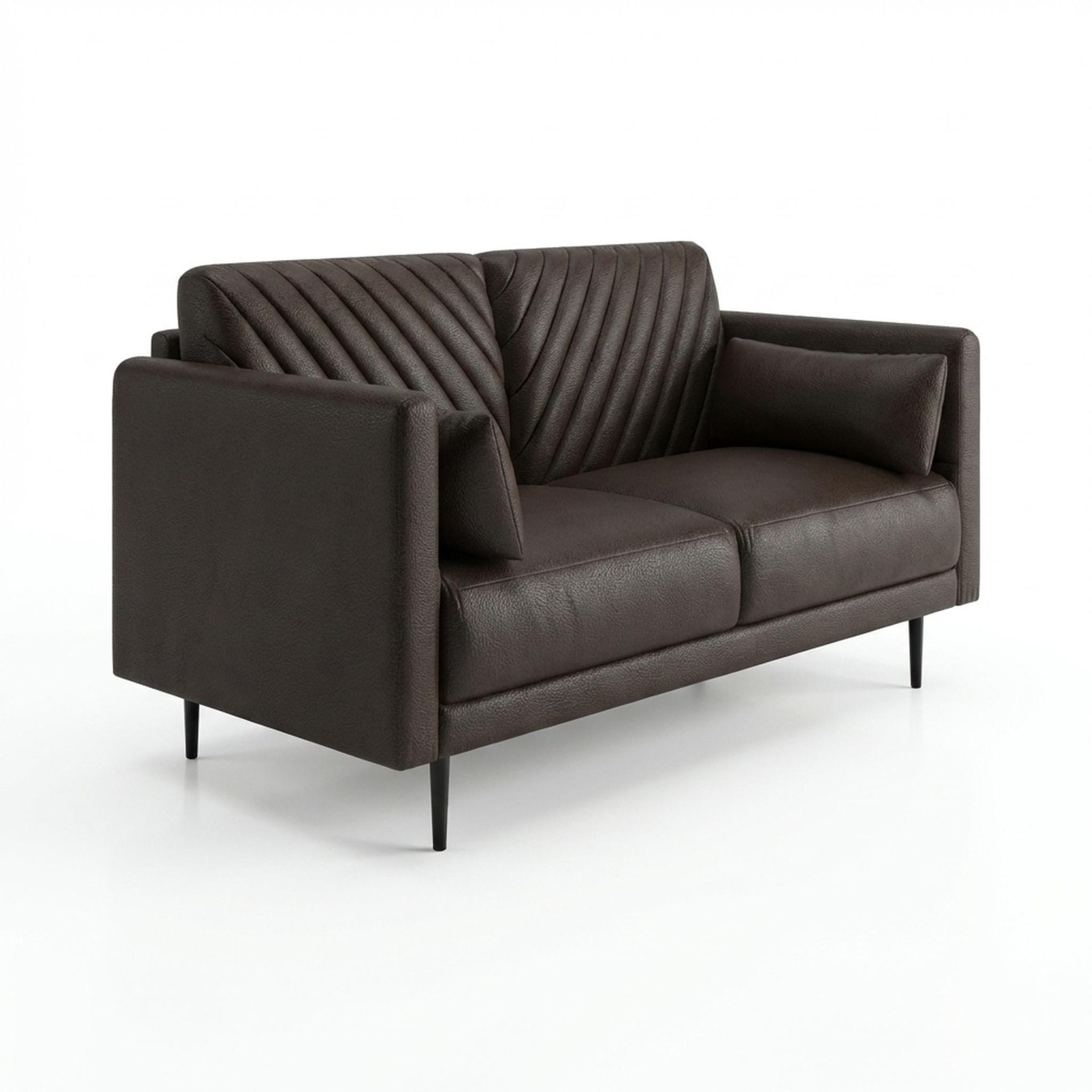 Hayden Home Premium Singapore 2 Seater Sofa, Matt Black Leg, Essential Beige Brown Upholstery