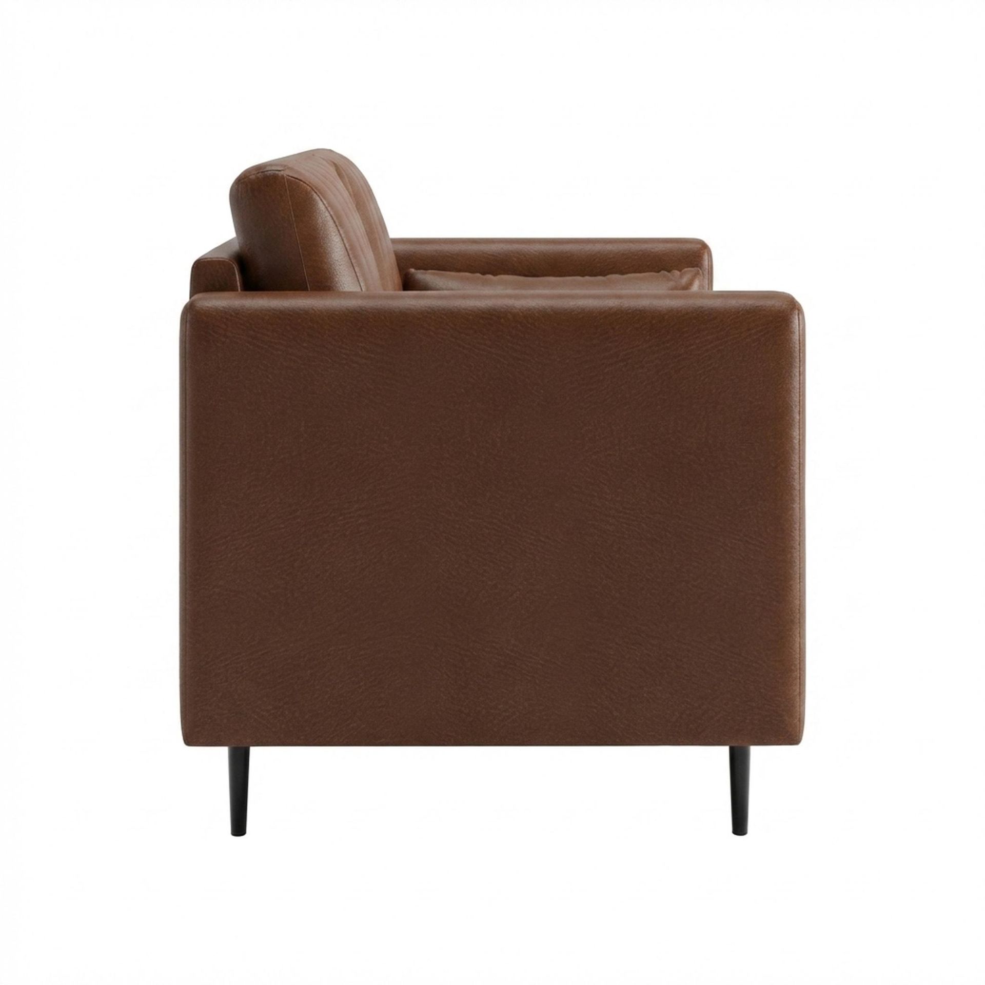 Hayden Home Premium Singapore 1 Seater Sofa, Matt Black Leg, Premium Rust Orange Upholstery